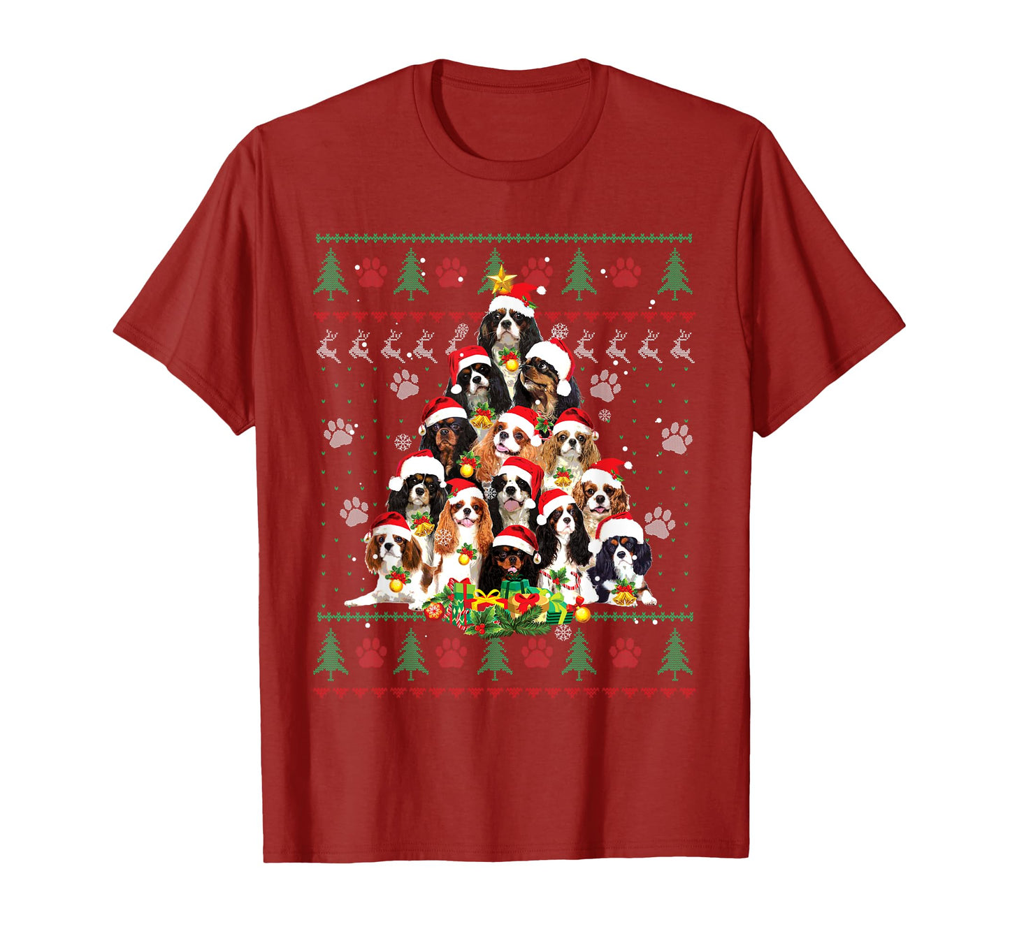 Cavalier King Charles Spaniel Christmas Tree Ugly Sweater T-Shirt