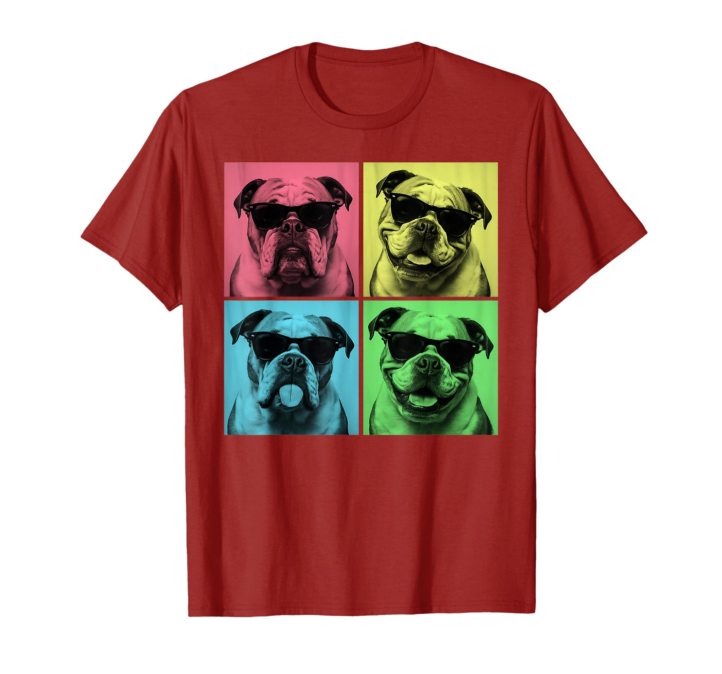 English Bulldog Pop Art Funny Bulldog Dog Lover Photo Booth T-Shirt