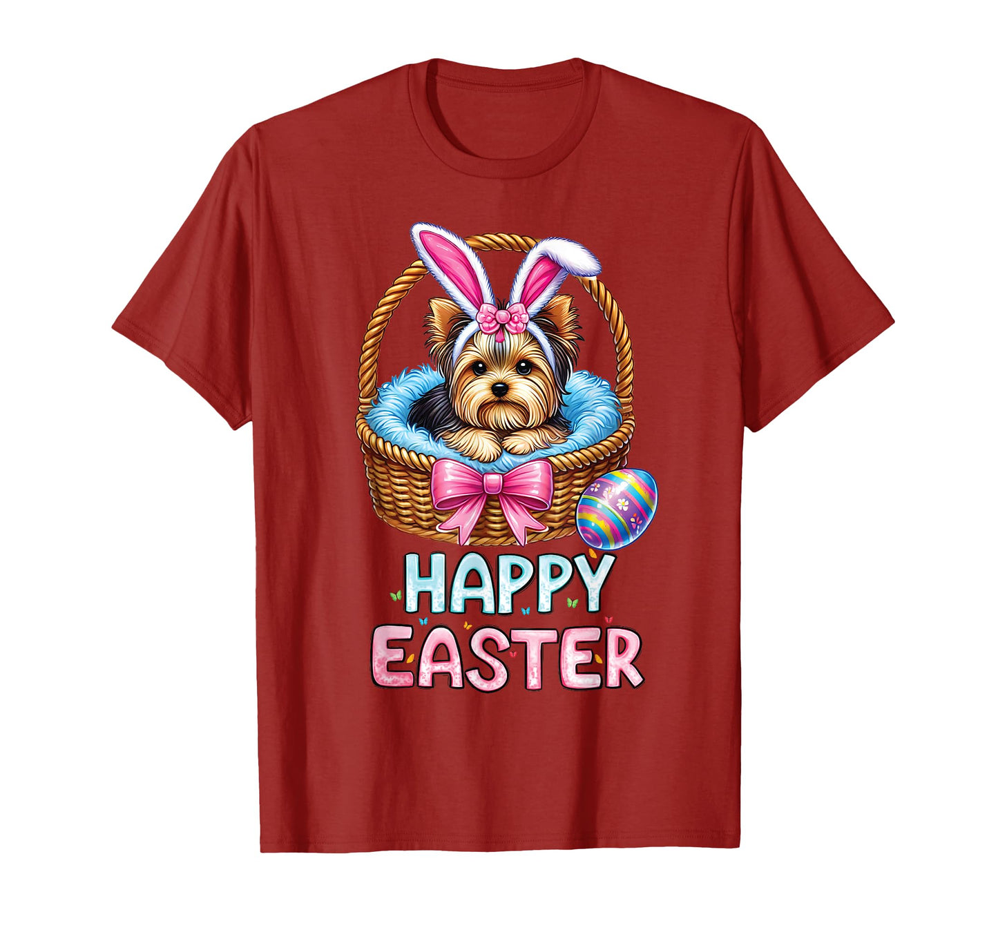 Happy Easter Yorkshire Terrier Dog Lovers Easter Bunny Women T-Shirt