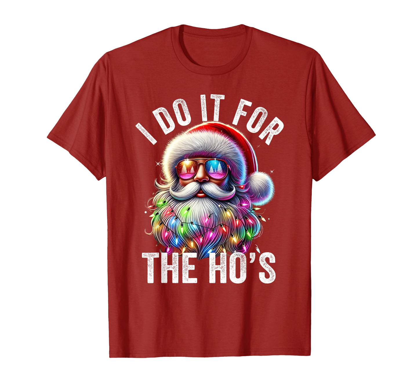 Funny Christmas Santa Claus I Do It For The Hos Cute Xmas T-Shirt