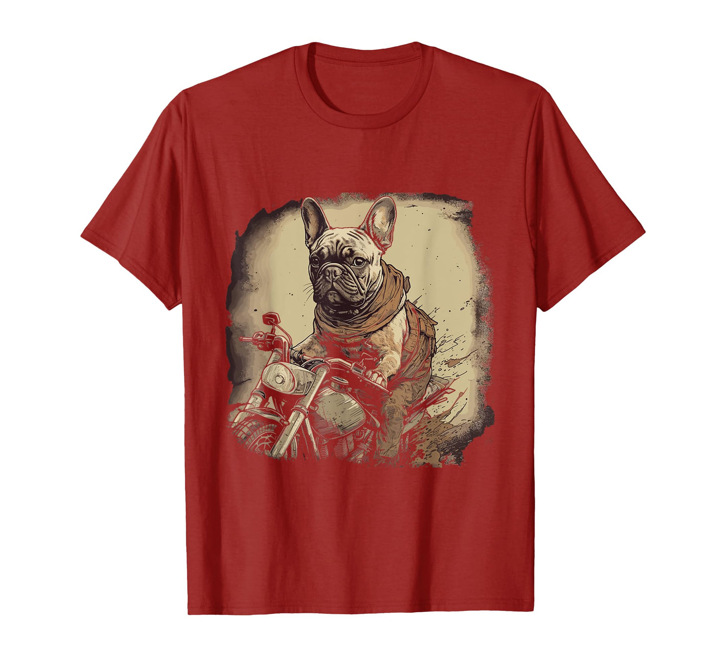 Funny Vintage French Bulldog Biker French Bulldog Motorcycle T-Shirt for Men Women