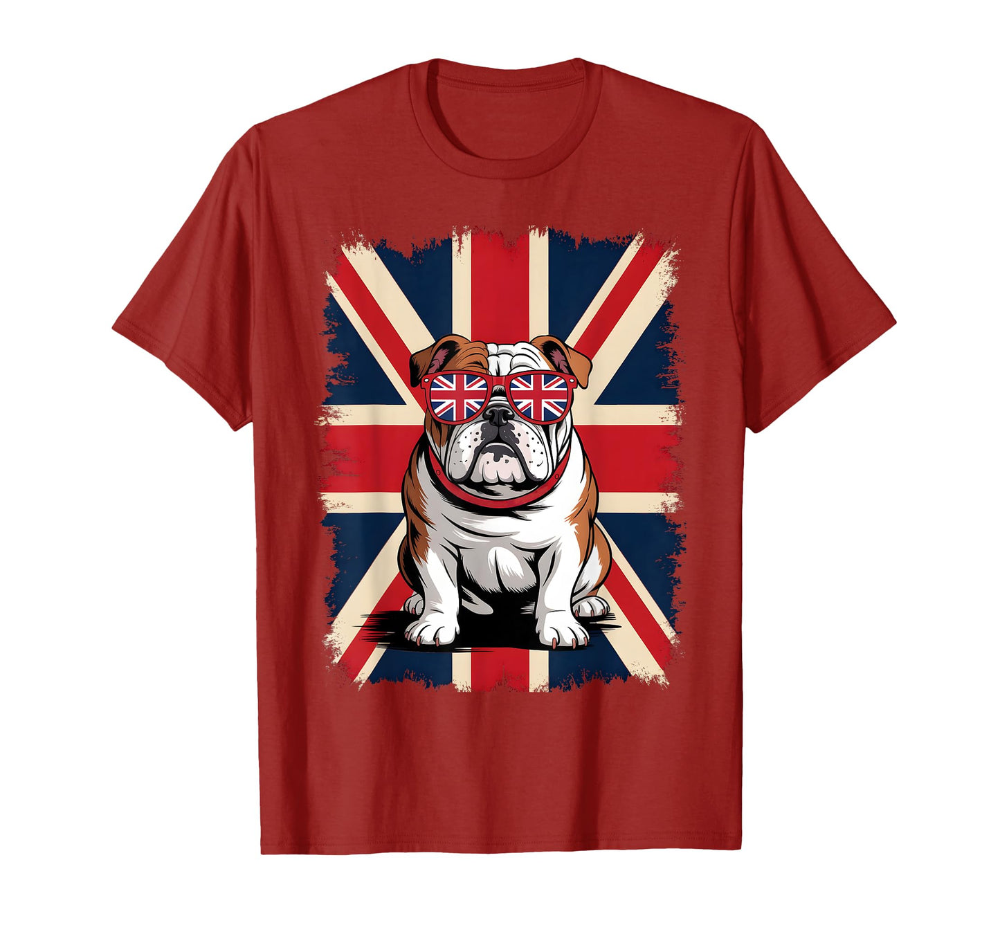 Union Jack Funny Bulldog UK Flag British Kids Boys Girls Men T-Shirt