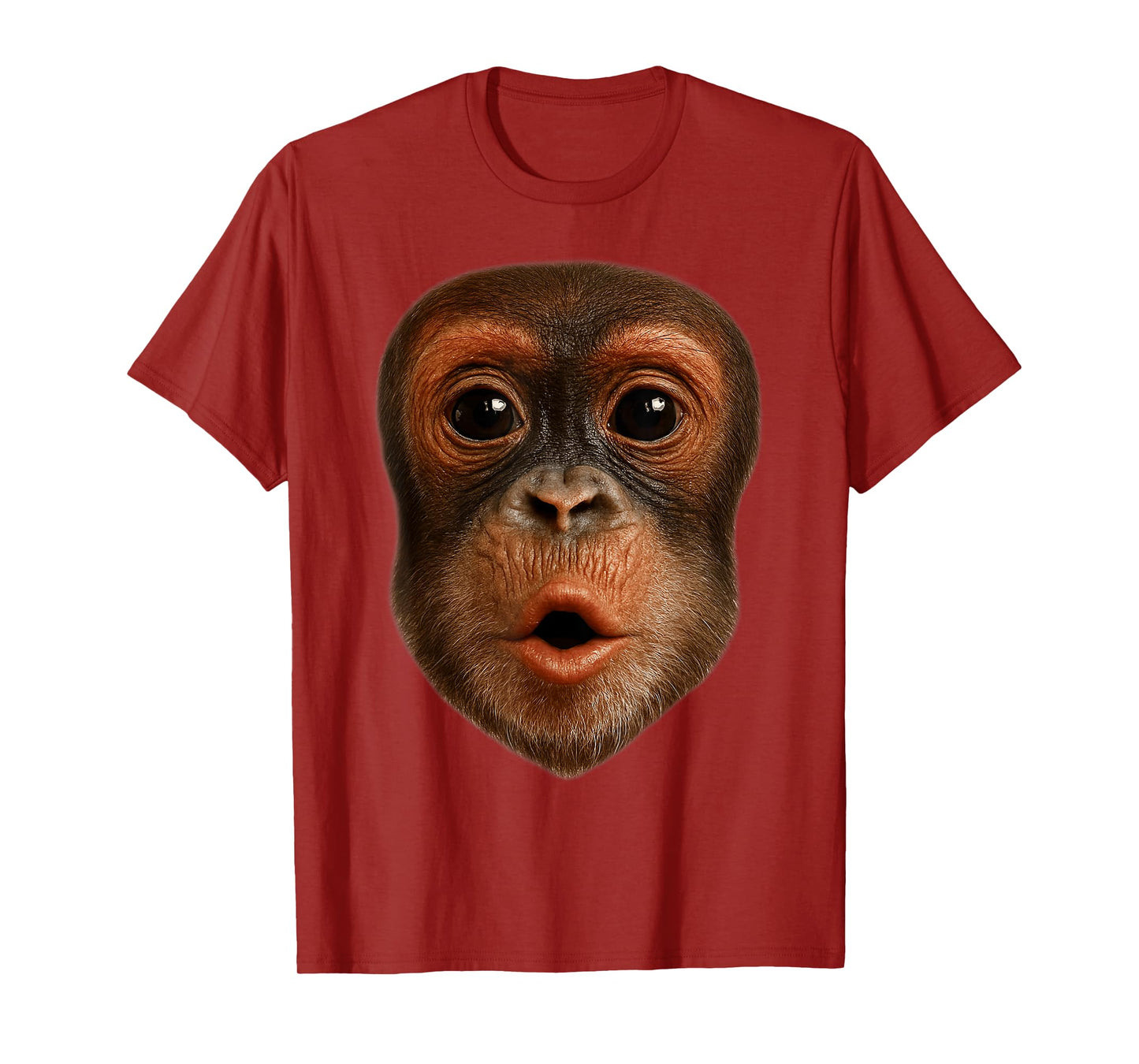 Monkey Blowing Stomach Face Funny Sarcastic Graphic T-Shirt