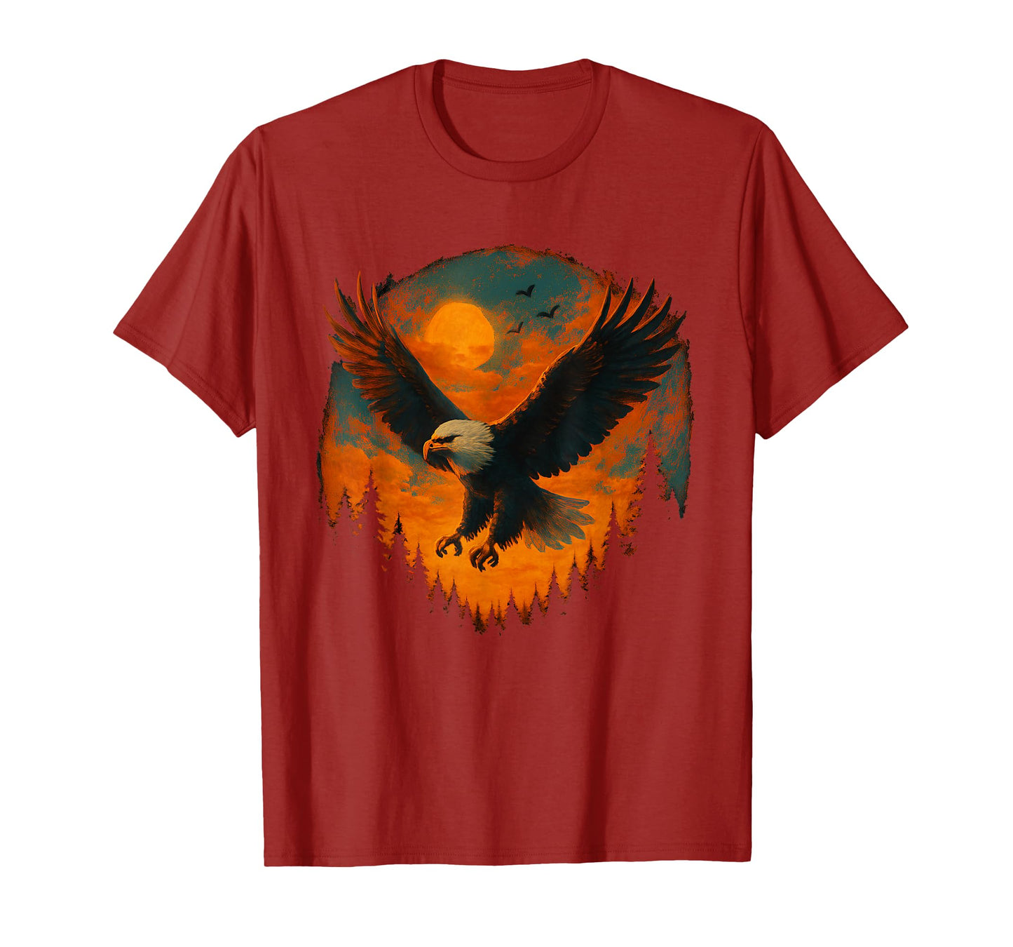 Retro Eagle Flying Forest Animal Wildlife Vintage Bird Lover T-Shirt