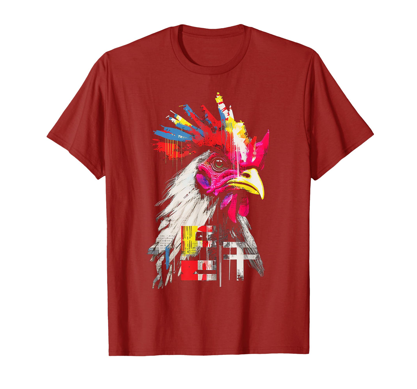 Chicken Colorful Text Drawing Animal Artwork Chicken T-Shirt