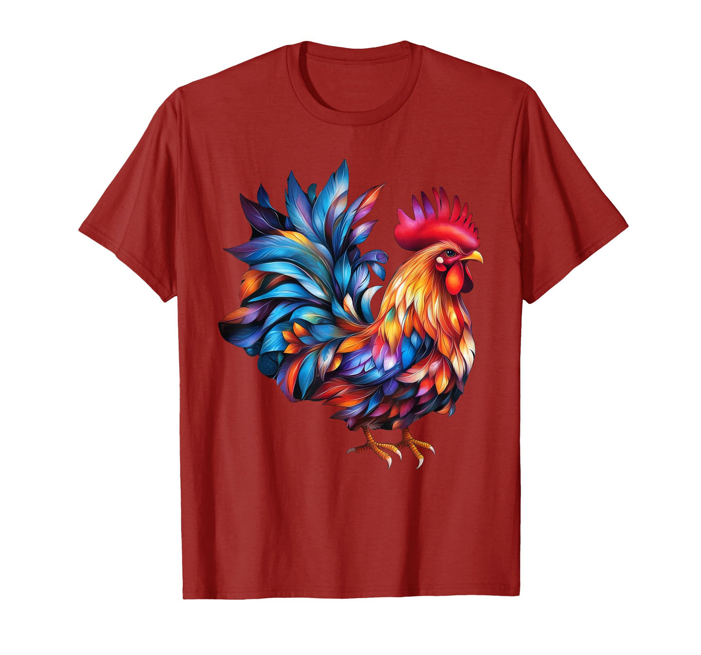 Colorful Rooster Chicken Art T-Shirt