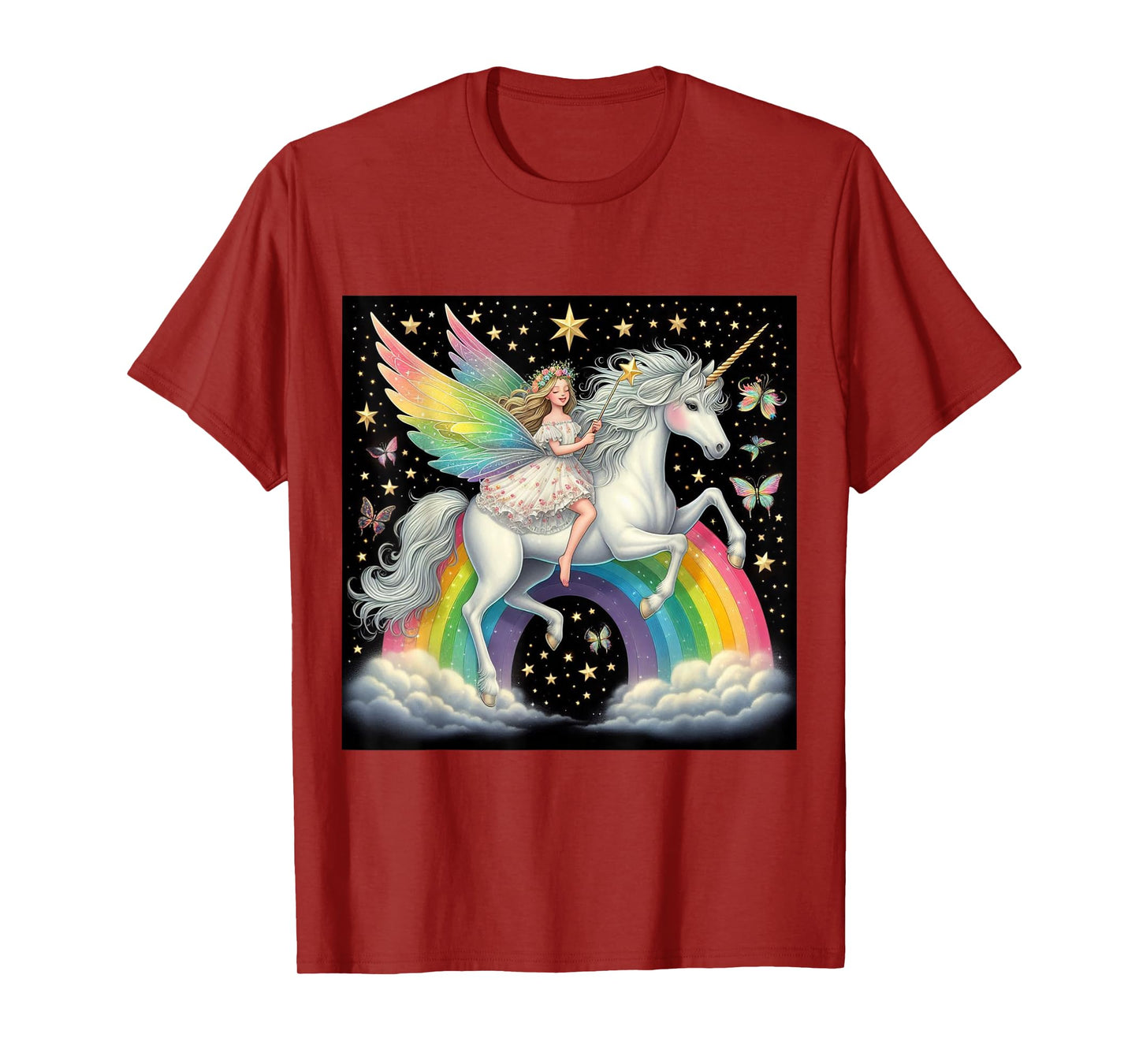 Fairy Riding A Unicorn Boys Girls Men Women Kids Adults T-Shirt