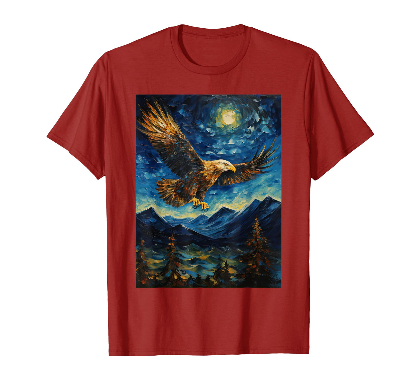 Eagle Starry Night Van Gogh Style Graphic T-Shirt