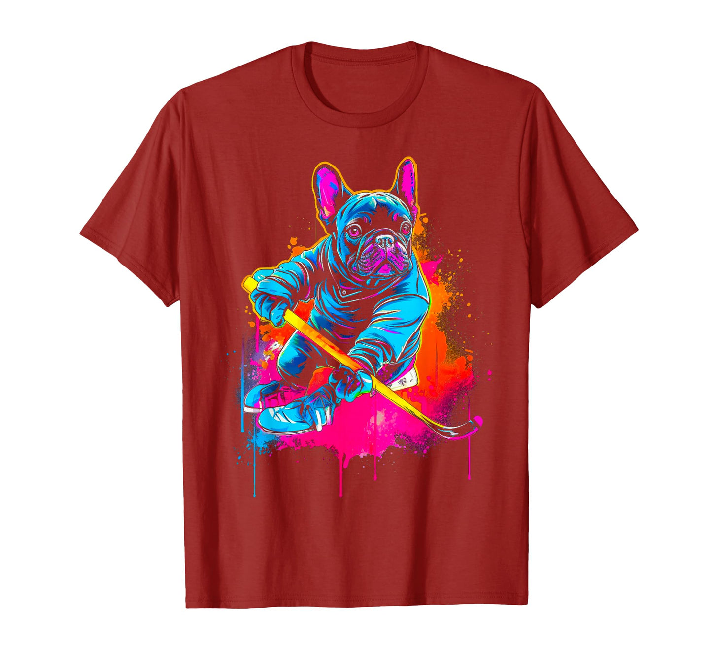 Pop Art French Bull Dog Hockey T-Shirt