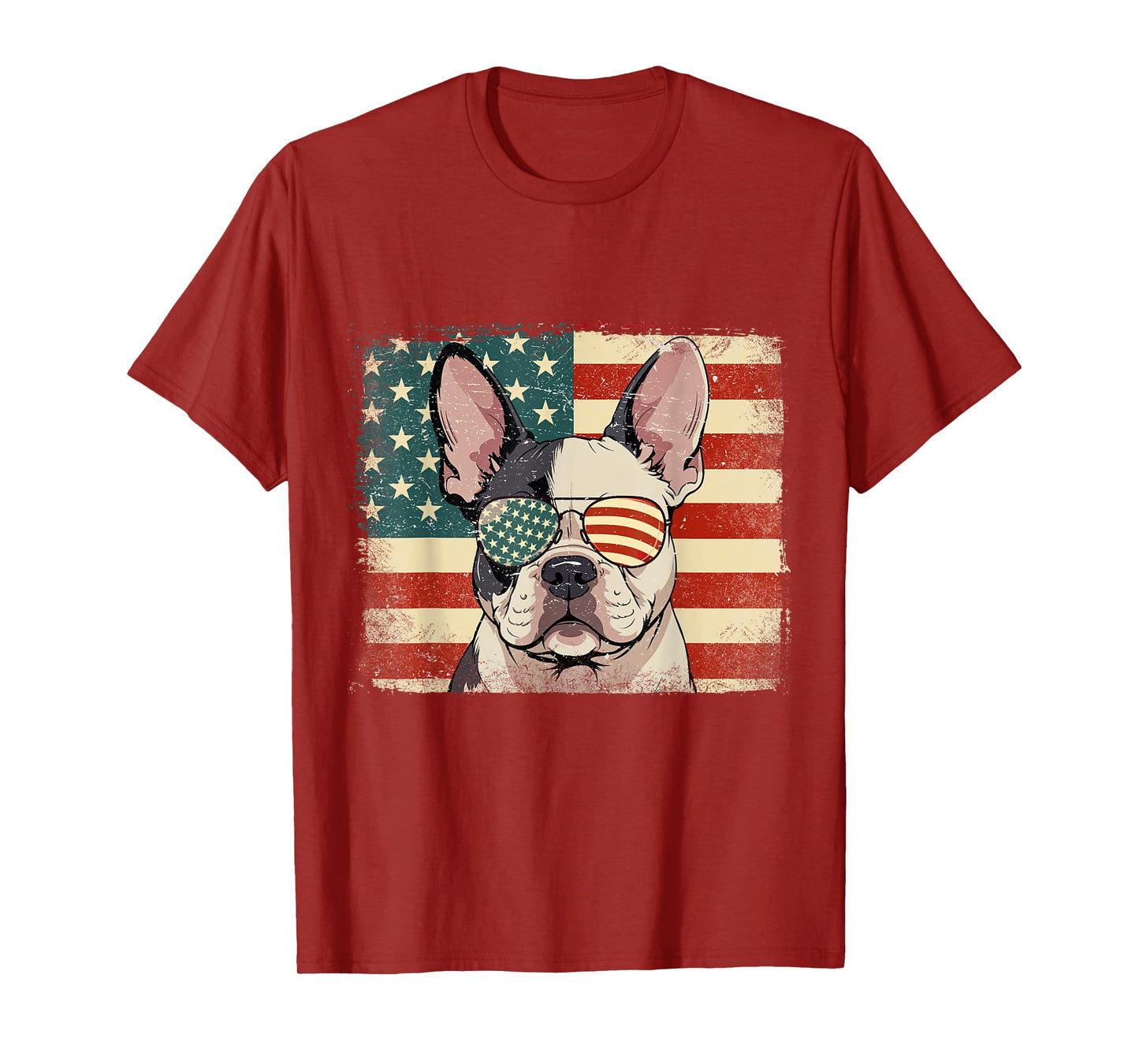 Patriotic French Bulldog Dog Lover USA Flag 4th Of July T-Shirt