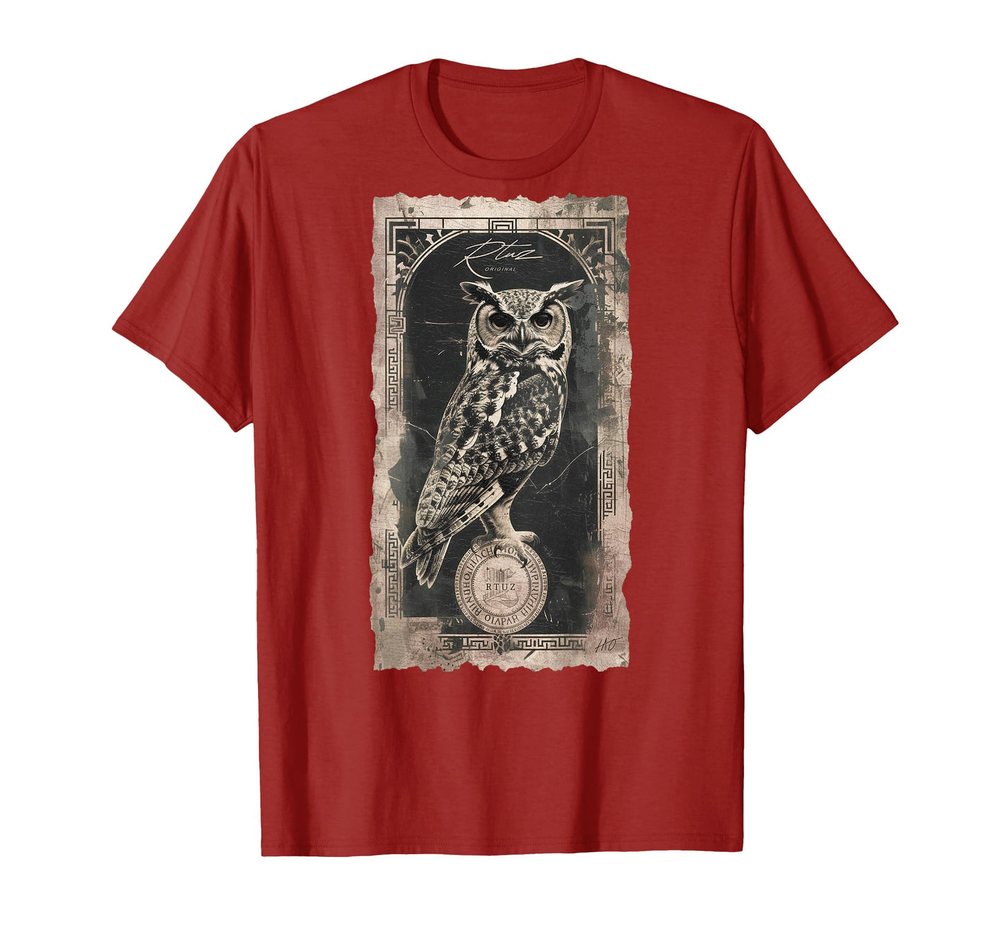 Elegant night owl wild animal owls bird backprint owl T-Shirt