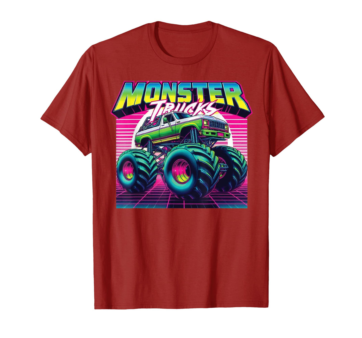 Monster Truck Birthday Party Retro Monster Trucks T-Shirt