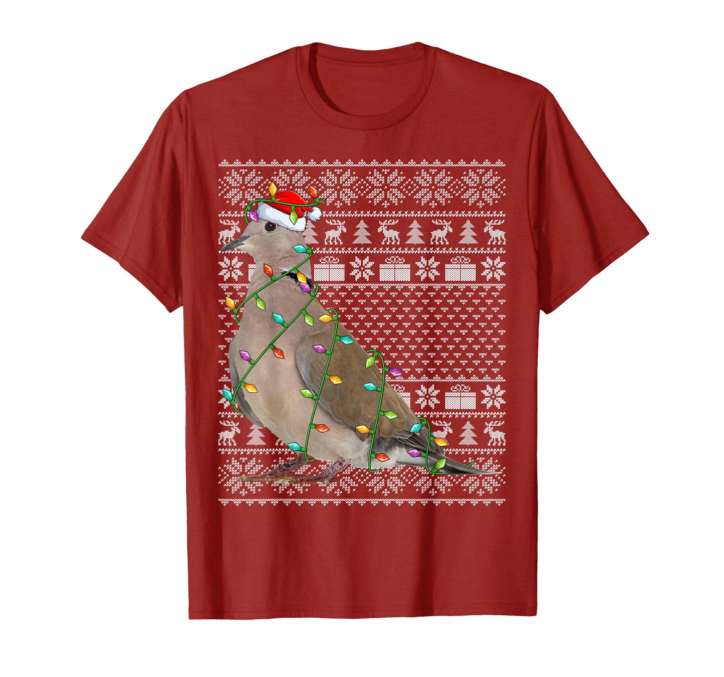 Mourning Dove Bird Lover Santa Ugly Mourning Dove Christmas T-Shirt
