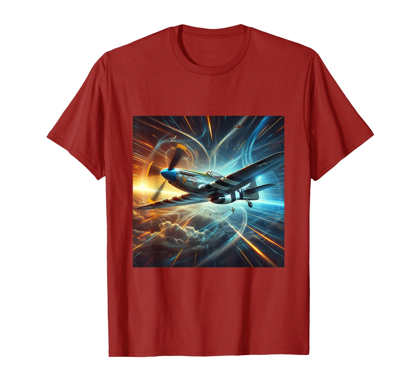WWII Warbirds | P-51 Mustang in Dynamic Flight in the Sky T-Shirt