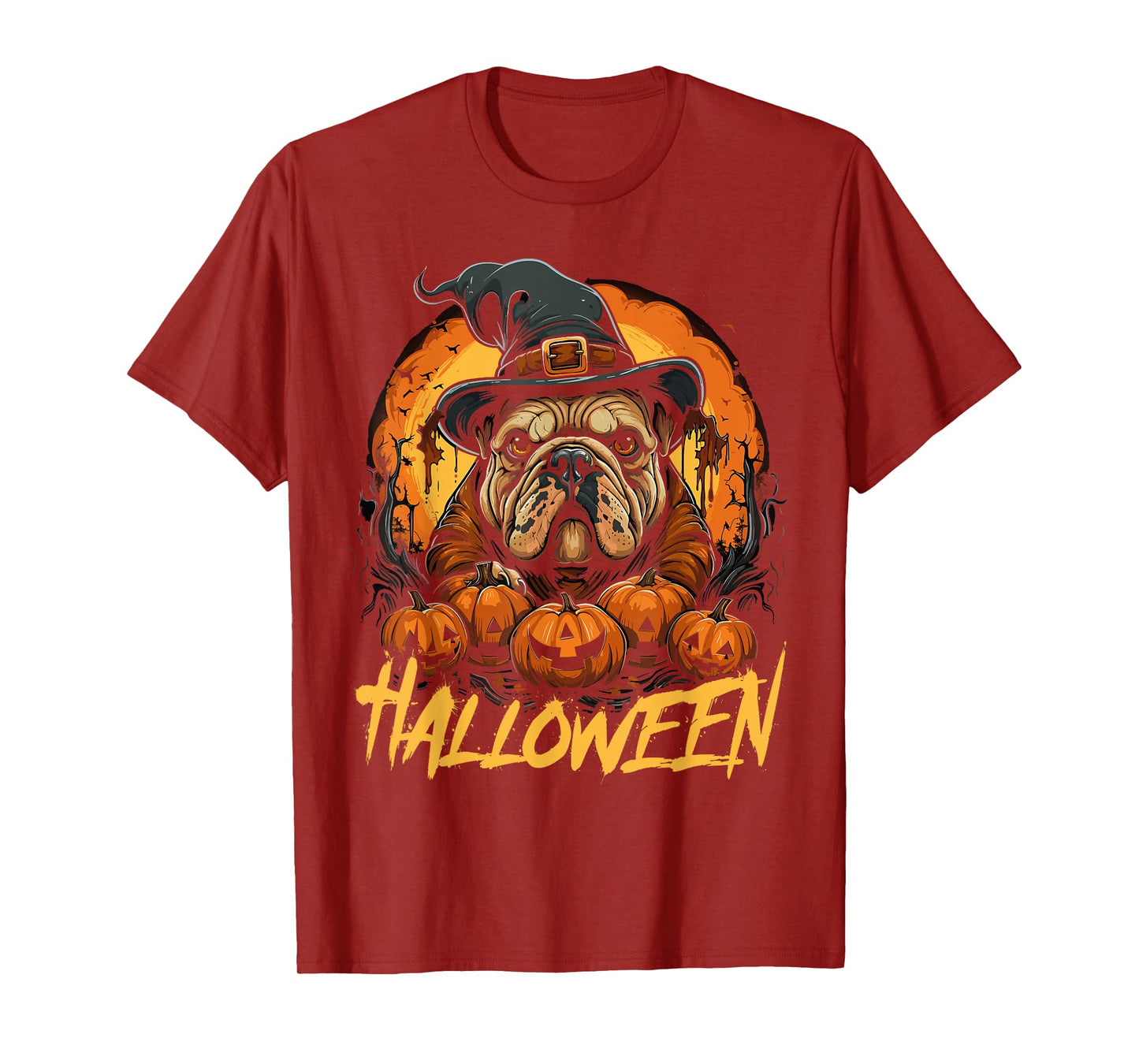 Cute Halloween English Bulldog Lover Mens Womens Childrens T-Shirt