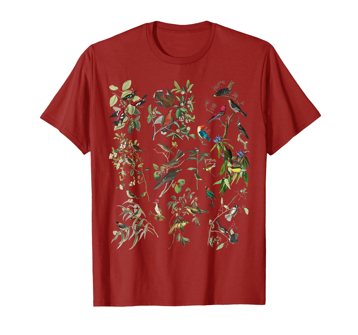 Bird Illustration Nature Birding Botanical Vintage Bird Art T-Shirt