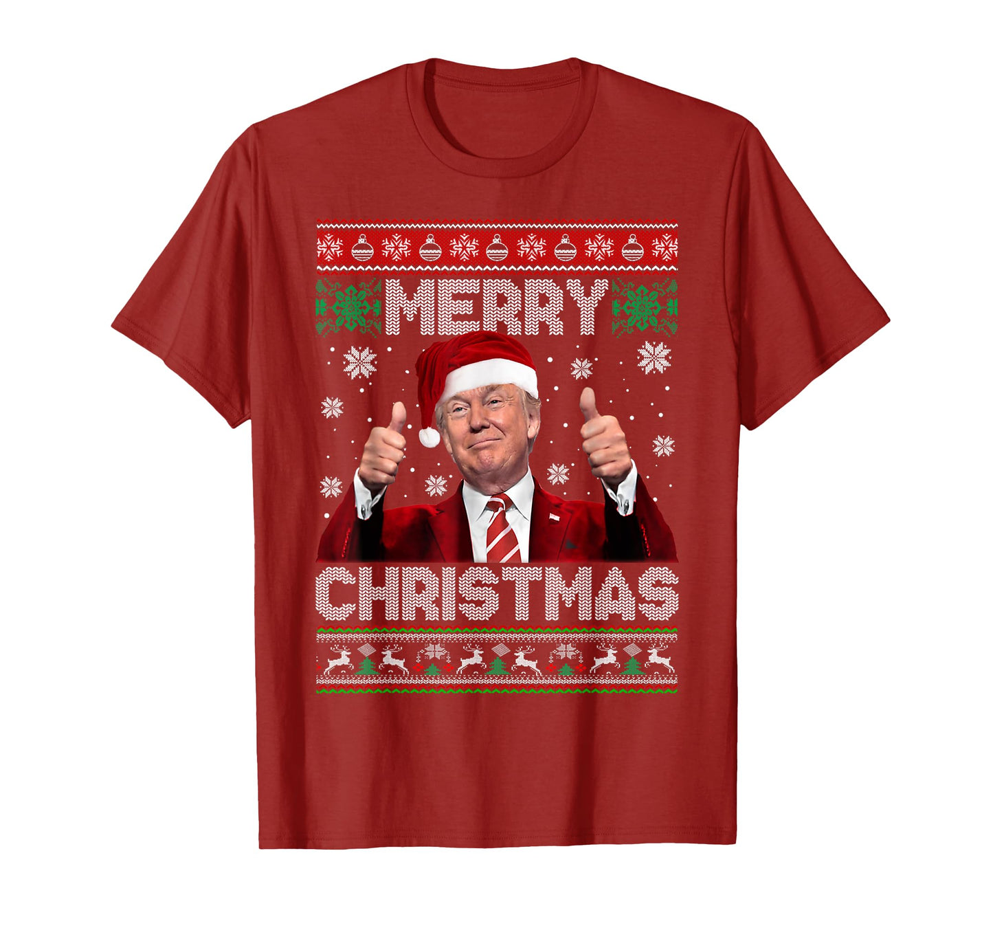 Merry Christmas Donald Trump Santa Family Xmas Ugly Sweater T-Shirt