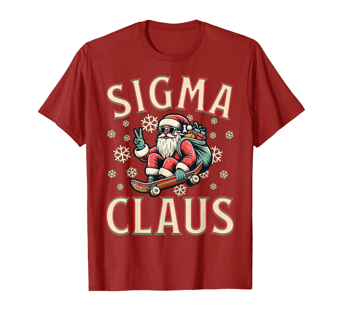 Sigma Claus Funny Santa Christmas Meme Teens Boys Kids Xmas T-Shirt