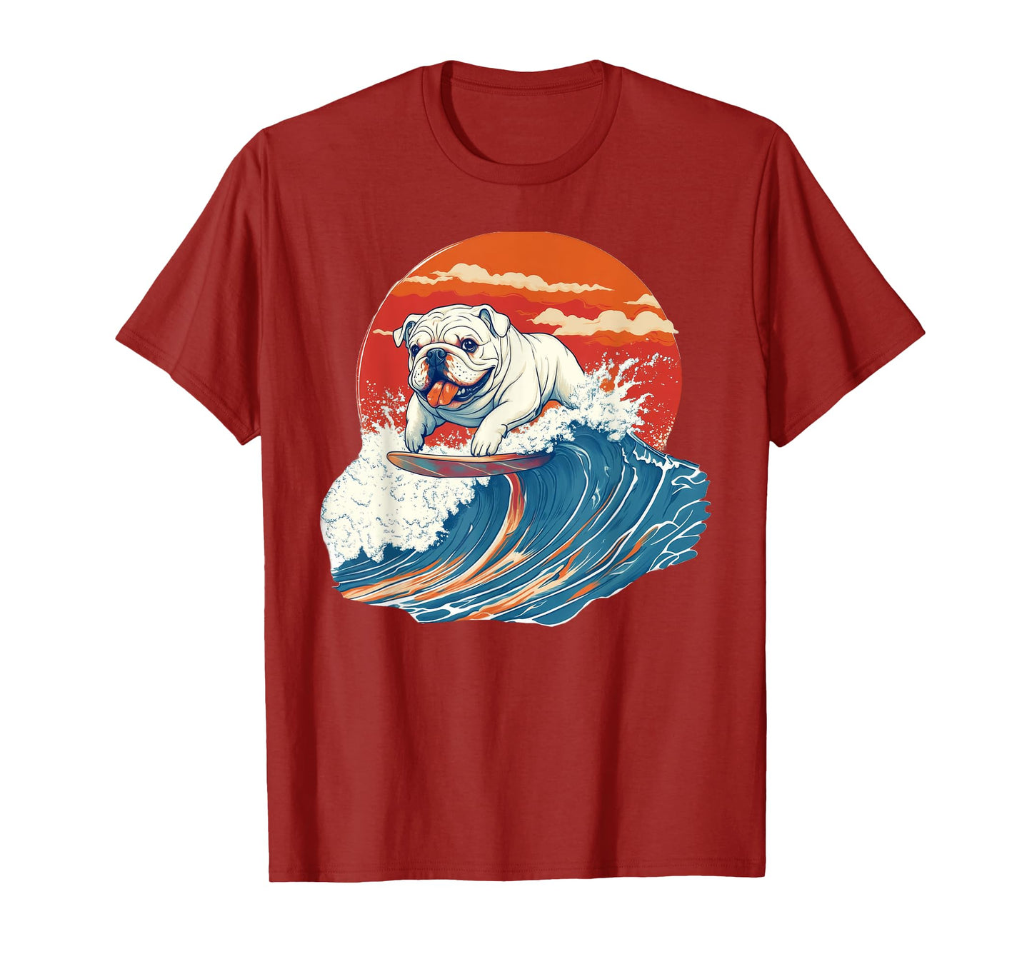 English Bulldog Dog Surfing Surfer T-Shirt