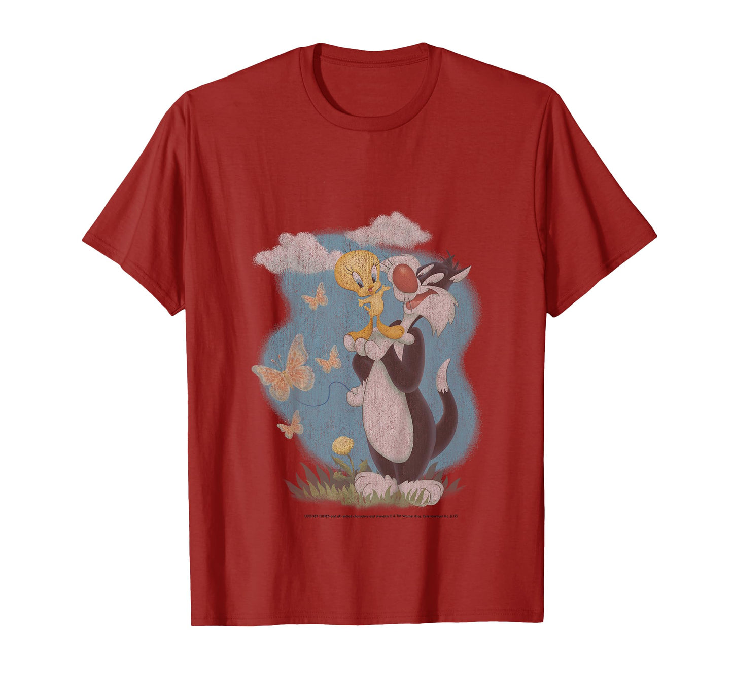 Kids Looney Tunes Sylvester And Tweety Bird Butterfly Portrait T-Shirt