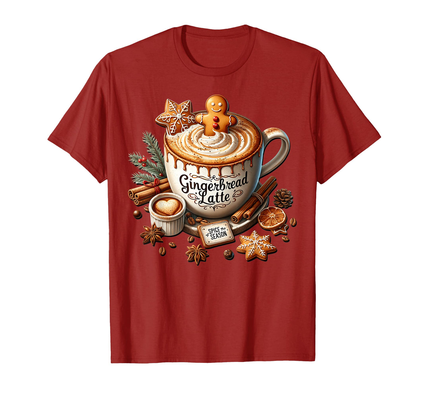 Gingerbread Latte Graphic for Women Christmas Coffee Mug T-Shirt