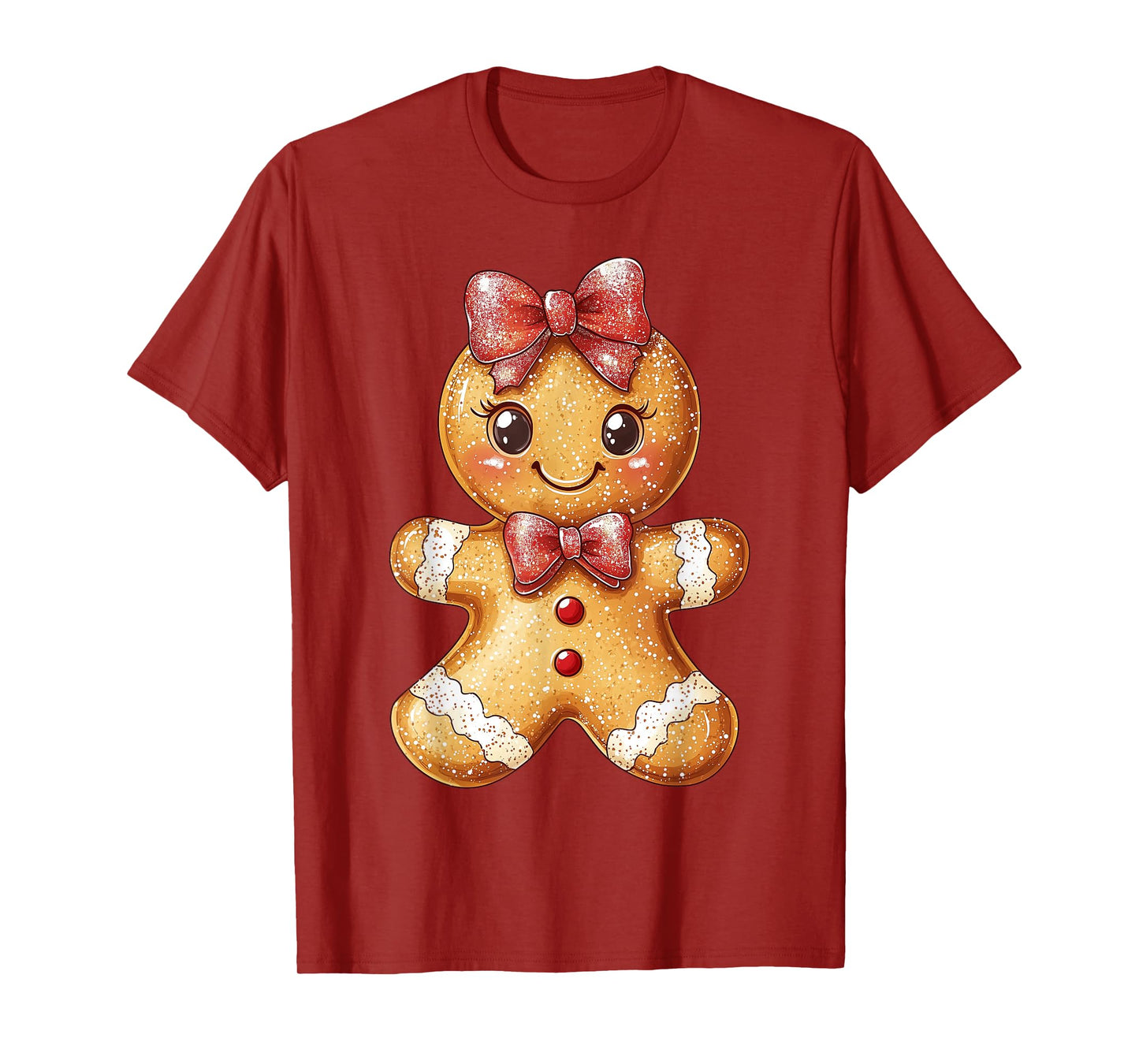 Coquette Bow Christmas Girly Gingerbread Cookie Baking Kids T-Shirt