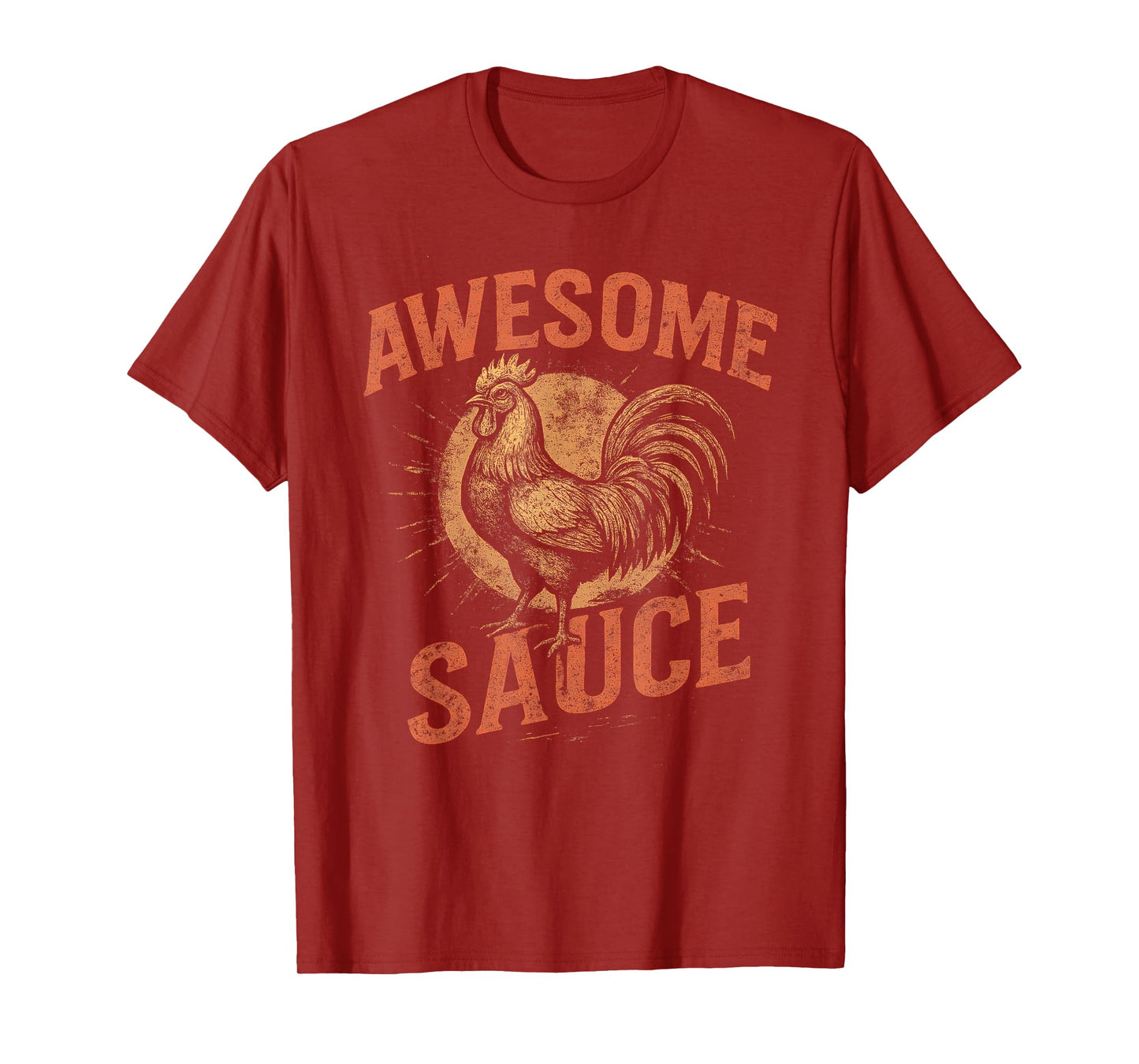 Awesome Sauce Rooster Funny Vintage Grunge Farm Tee T-Shirt