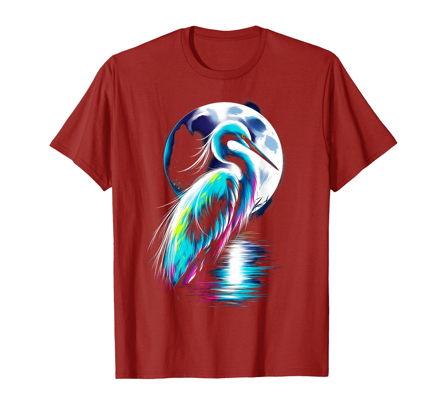 Colorful Egret Bird Spirit Animal Cool Illustration T-Shirt