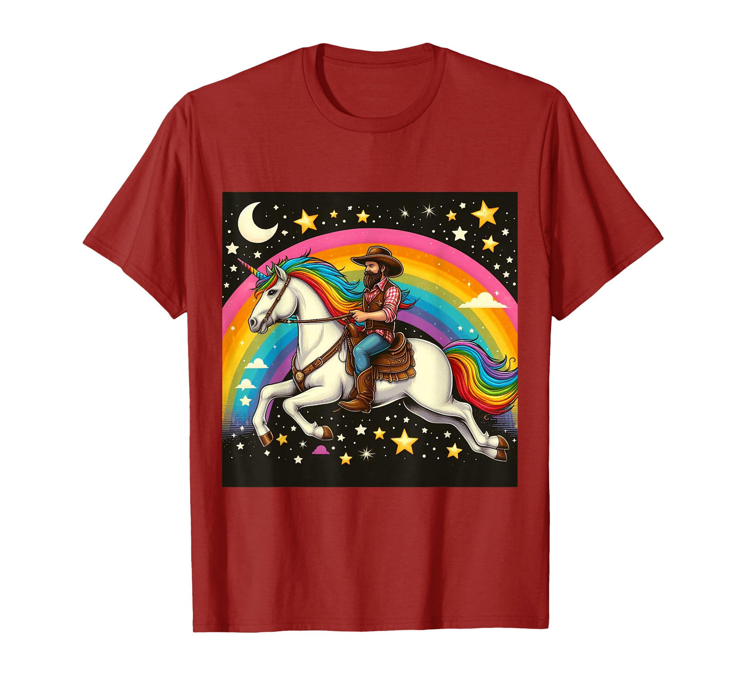 Cowboy Riding A Unicorn Boys Girls Men Women Kids Adults T-Shirt