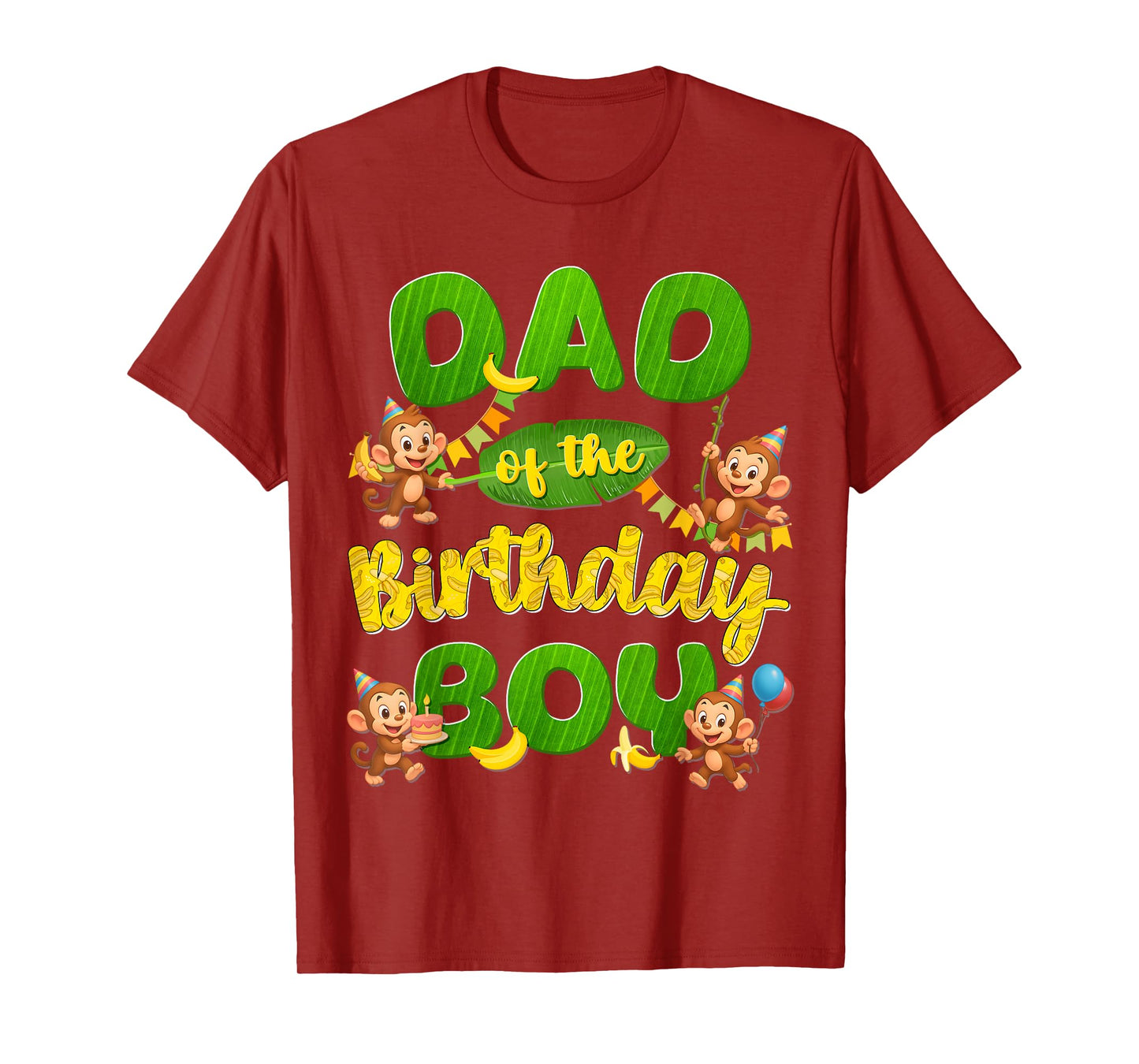 Dad Of The Birthday Boy Monkey Family Matching Party T-Shirt