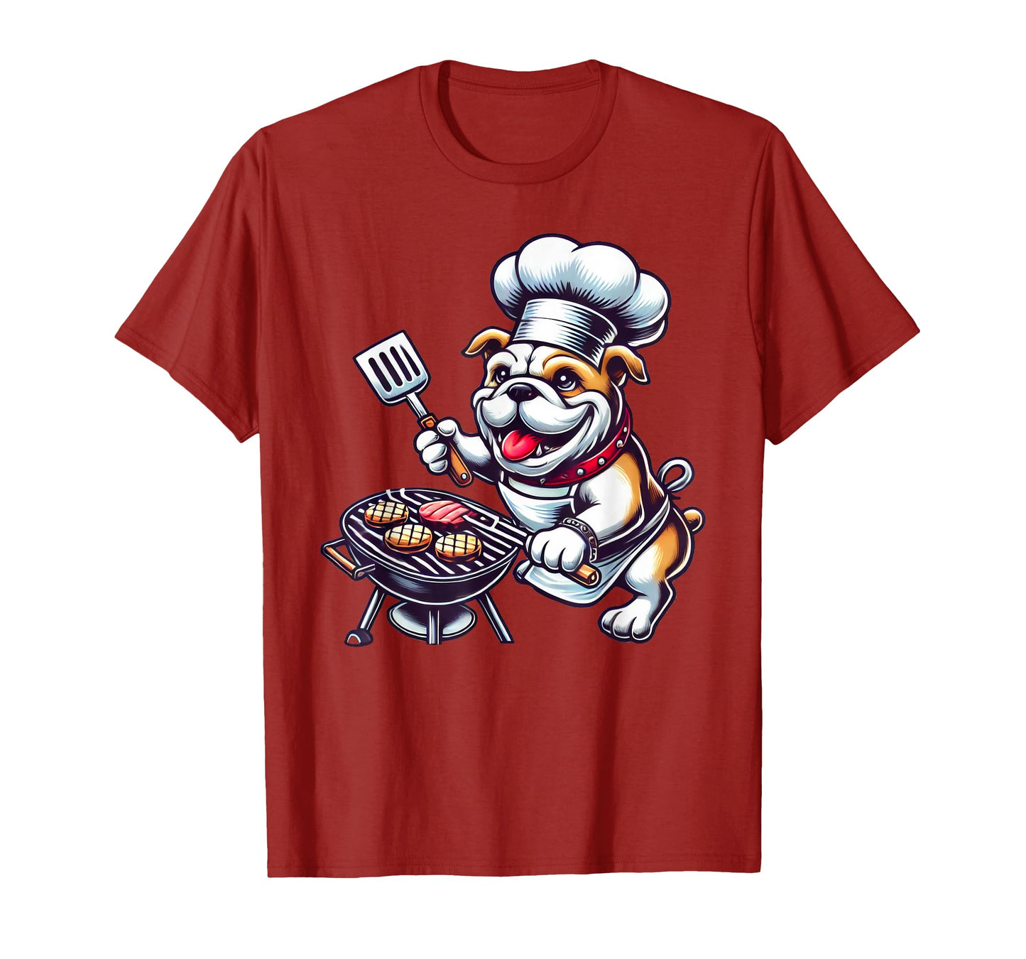 Funny Barbecue English Bulldog Dog Grilling BBQ T-Shirt for Men Women Kids