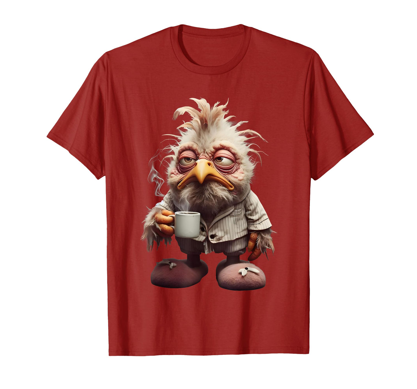 funny coffee chicken art print T-Shirt