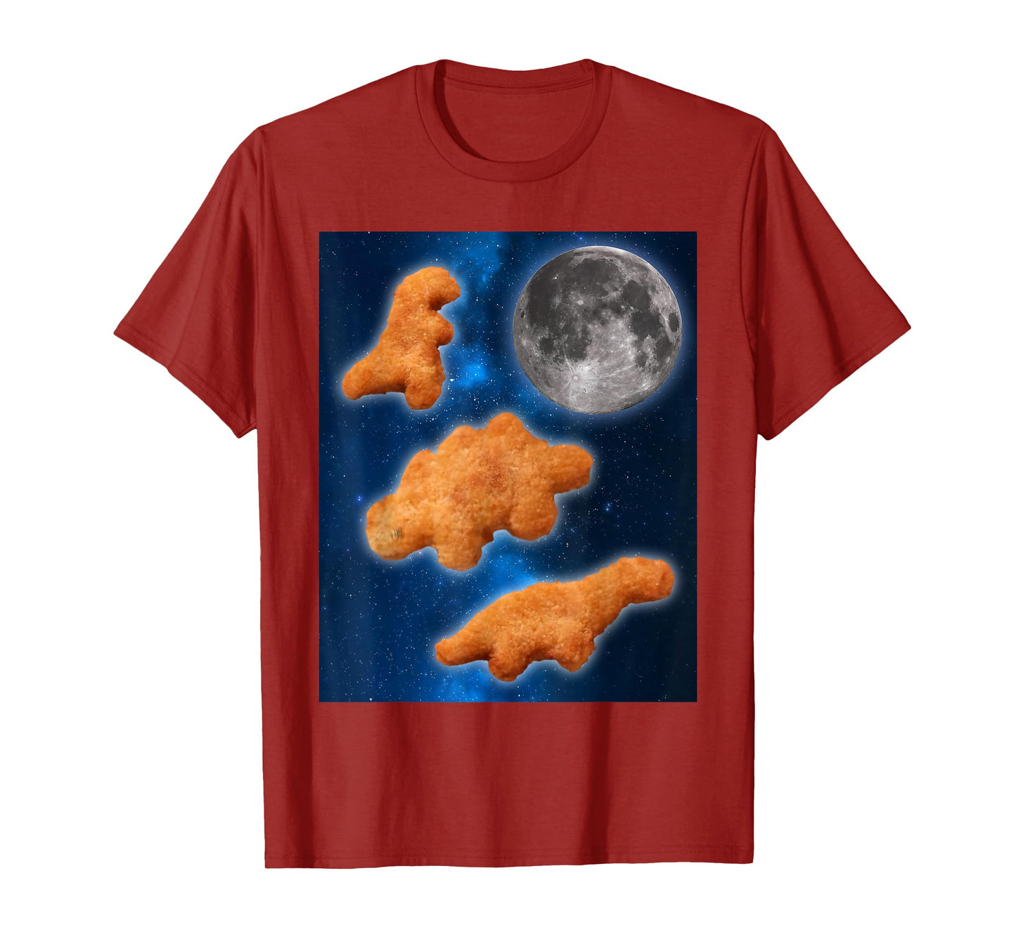 Three Chicken Nuggets Howl at Moon Funny Parody Dino Nugget T-Shirt