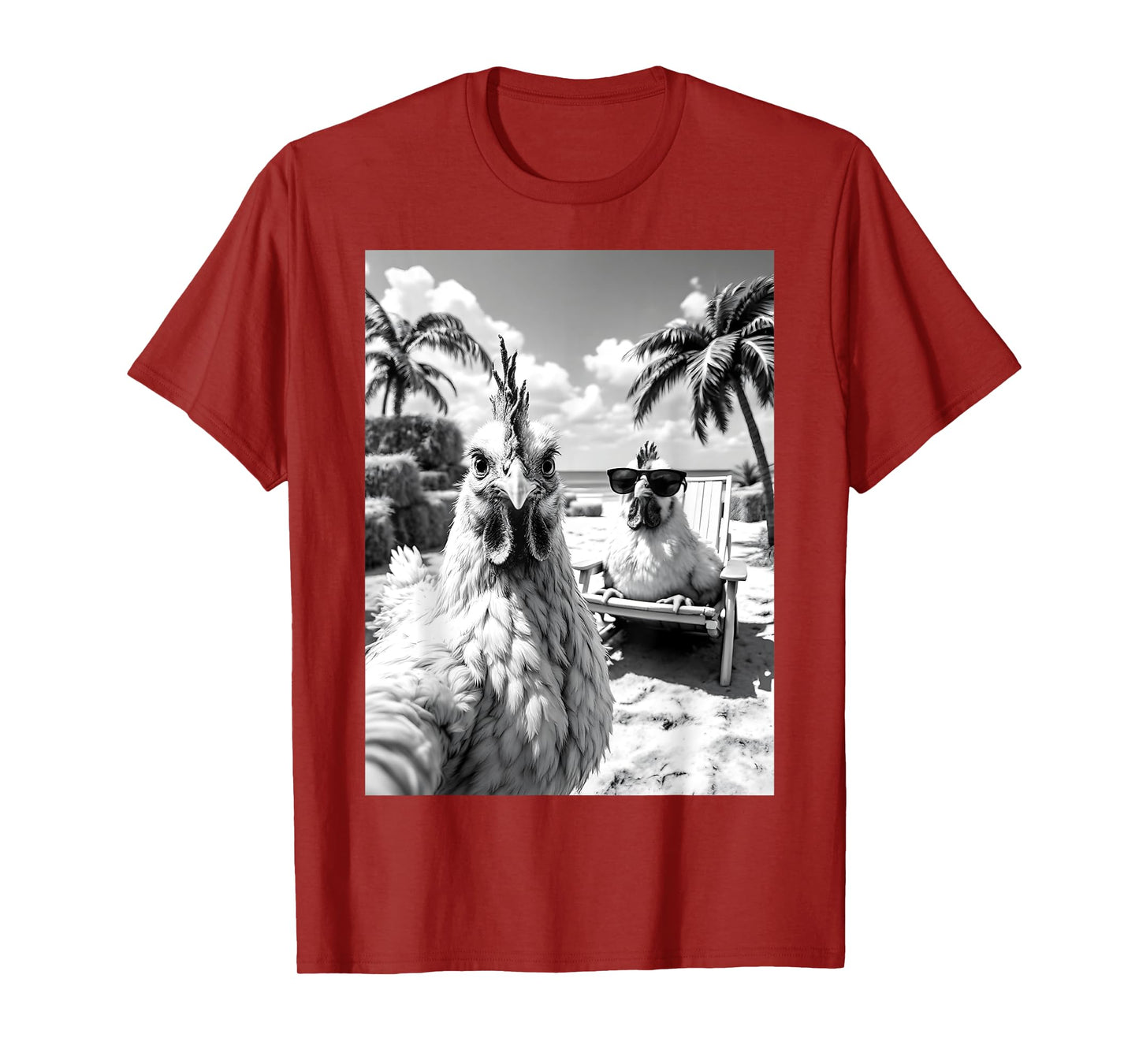 Chicken Selfie Chicken Rooster Summer Beach T-Shirt
