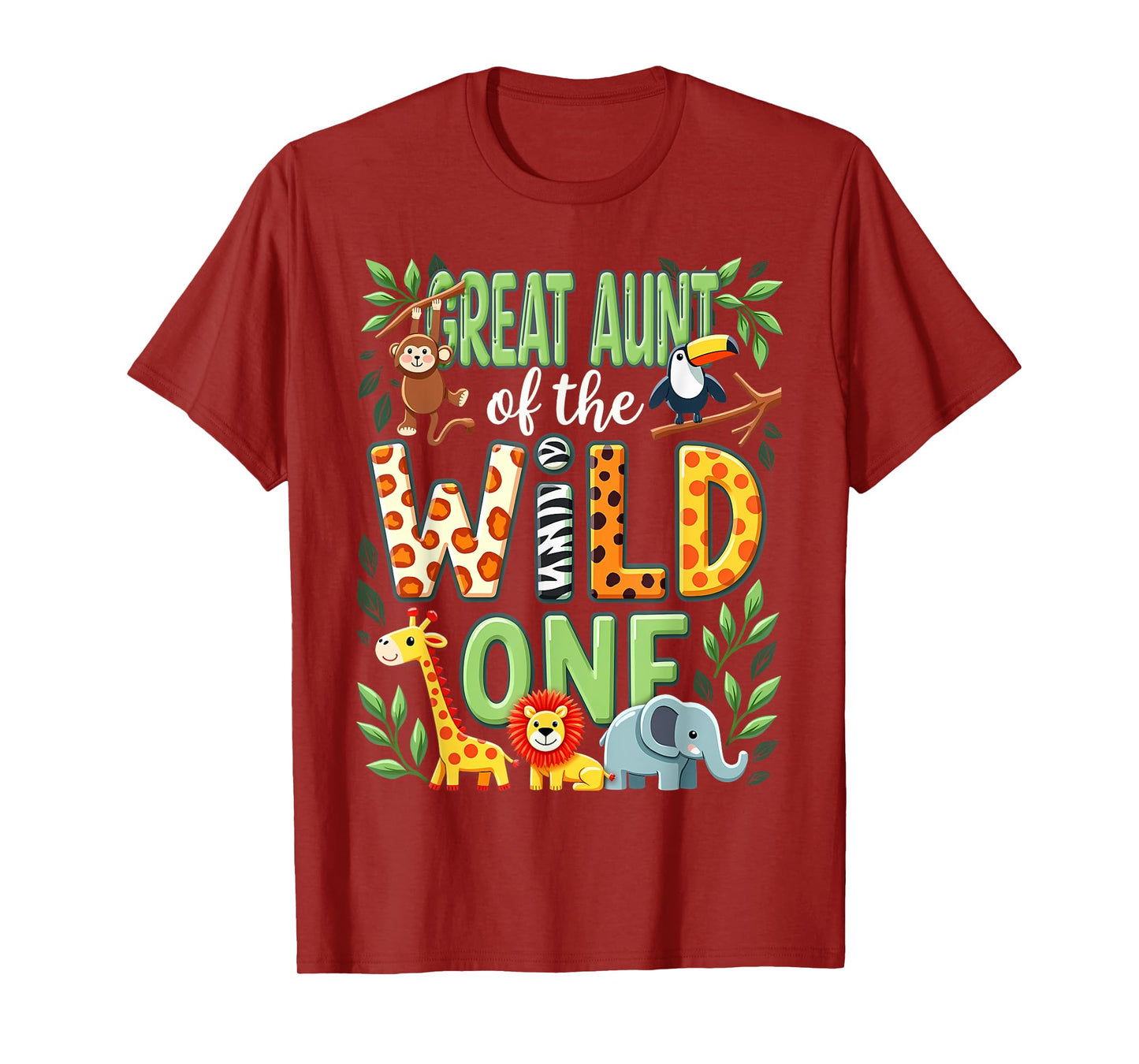 1st Birthday Safari Zoo Great Aunt Of The Wild One T-Shirt