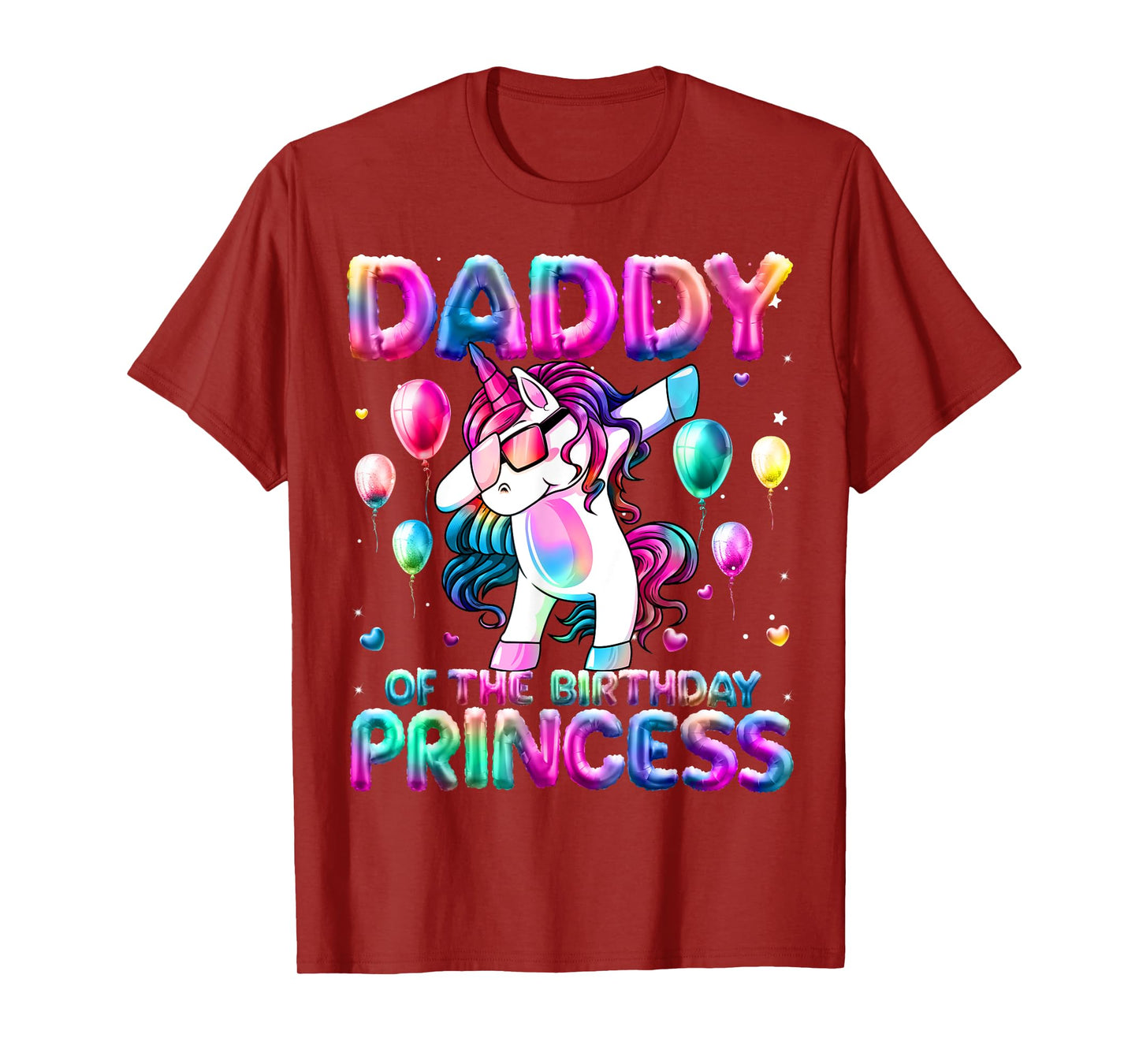 Daddy of the Birthday Princess Girl Dabbing Unicorn Daddy T-Shirt