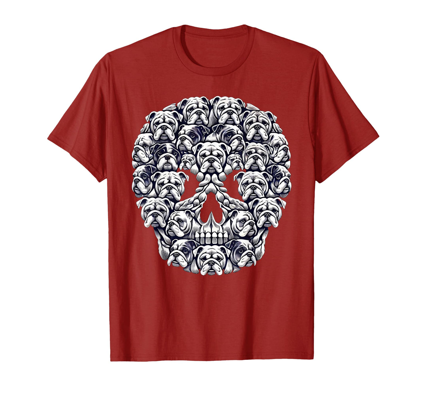 English Bulldog Dog Skull Halloween T-Shirt
