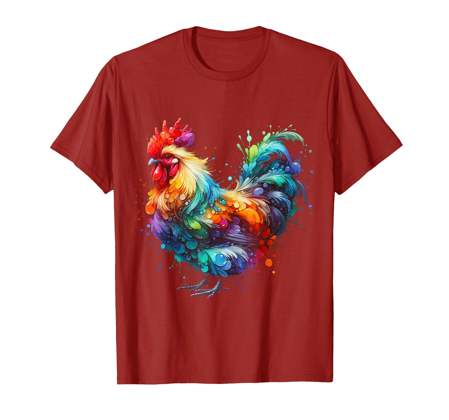 Chicken Art Graphic Women Farm Chicken Lover Funny Colorful T-Shirt