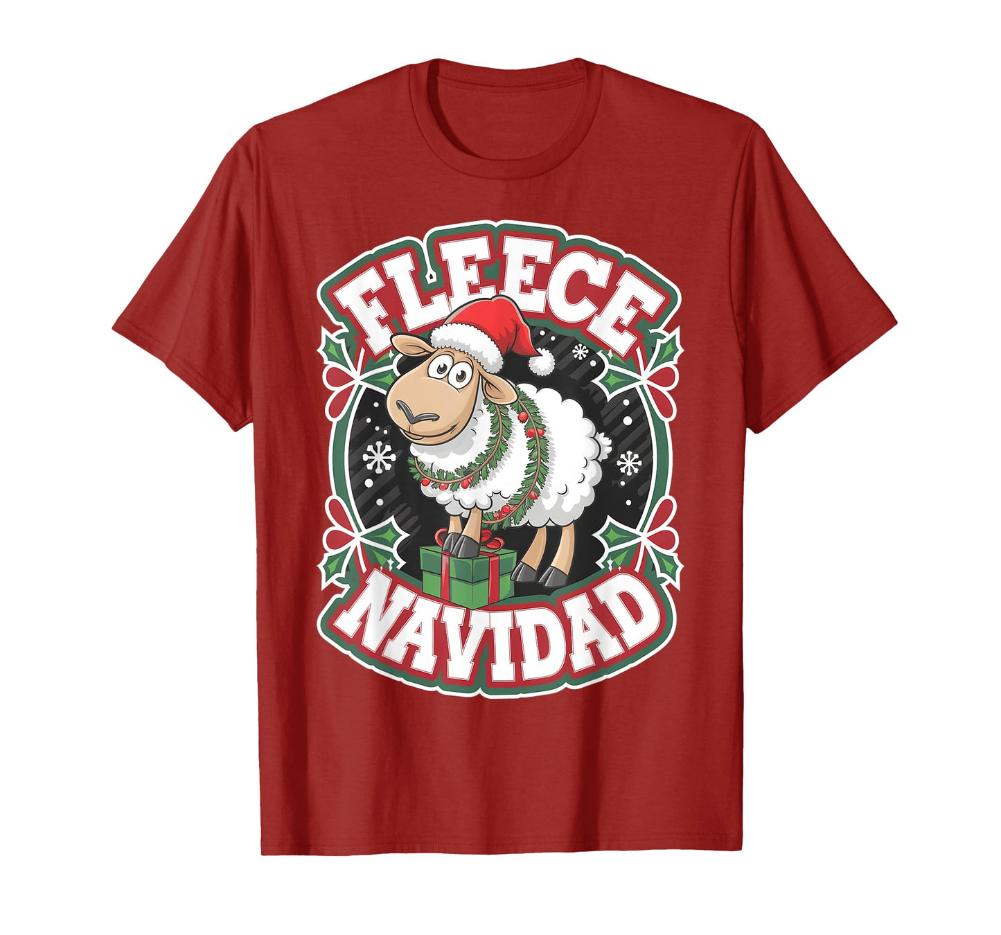Funny Sheep Winter Christmas Fleece Navidad T-Shirt