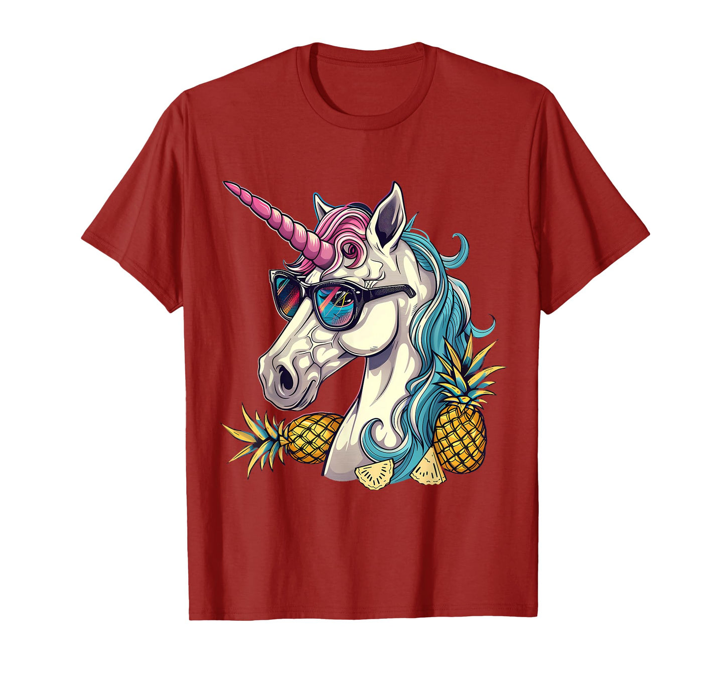 Pineapple Unicorn Pineapple Fruit Unicorn Lover Portrait T-Shirt