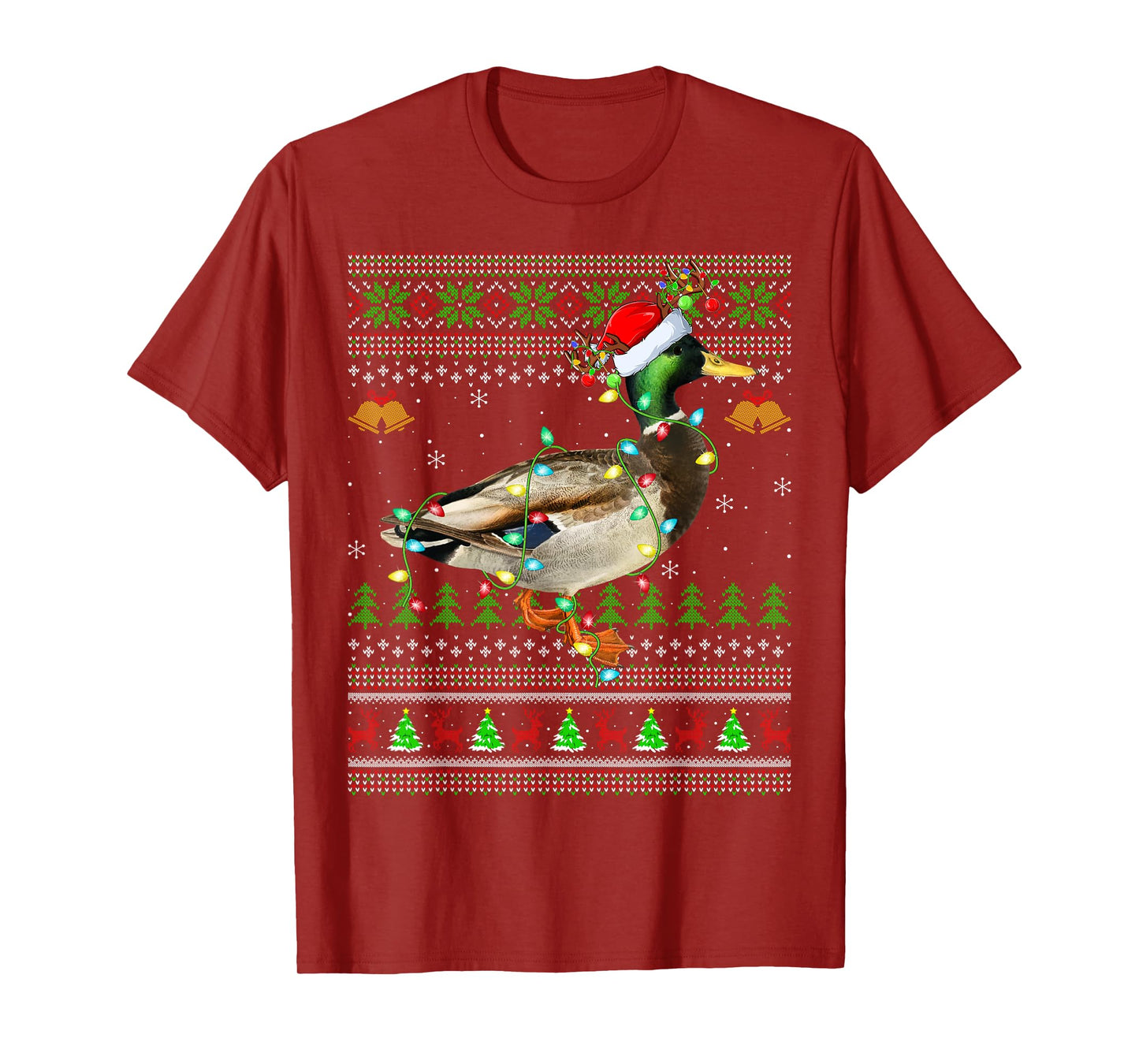 Mallard Bird Lover Xmas Santa Mallard Ugly Christmas T-Shirt