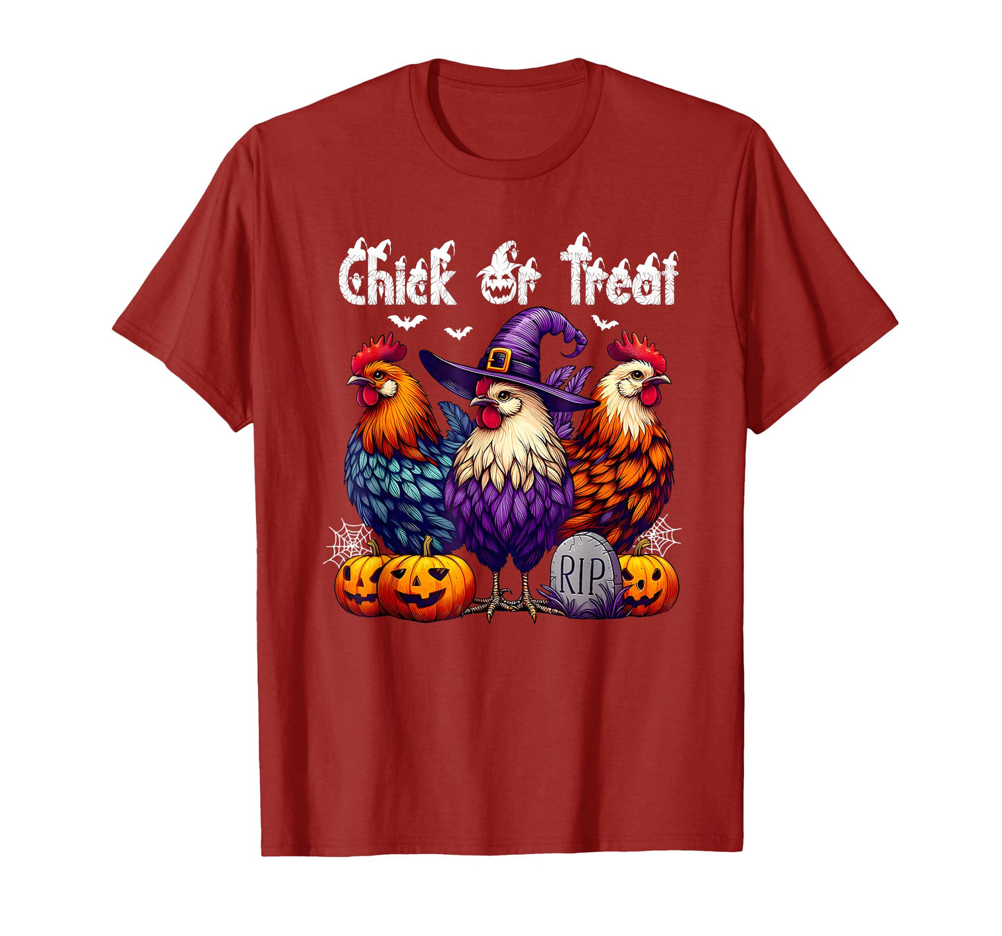 Chick Or Treat Funny Halloween Witch Spooky Cute Chicken T-Shirt