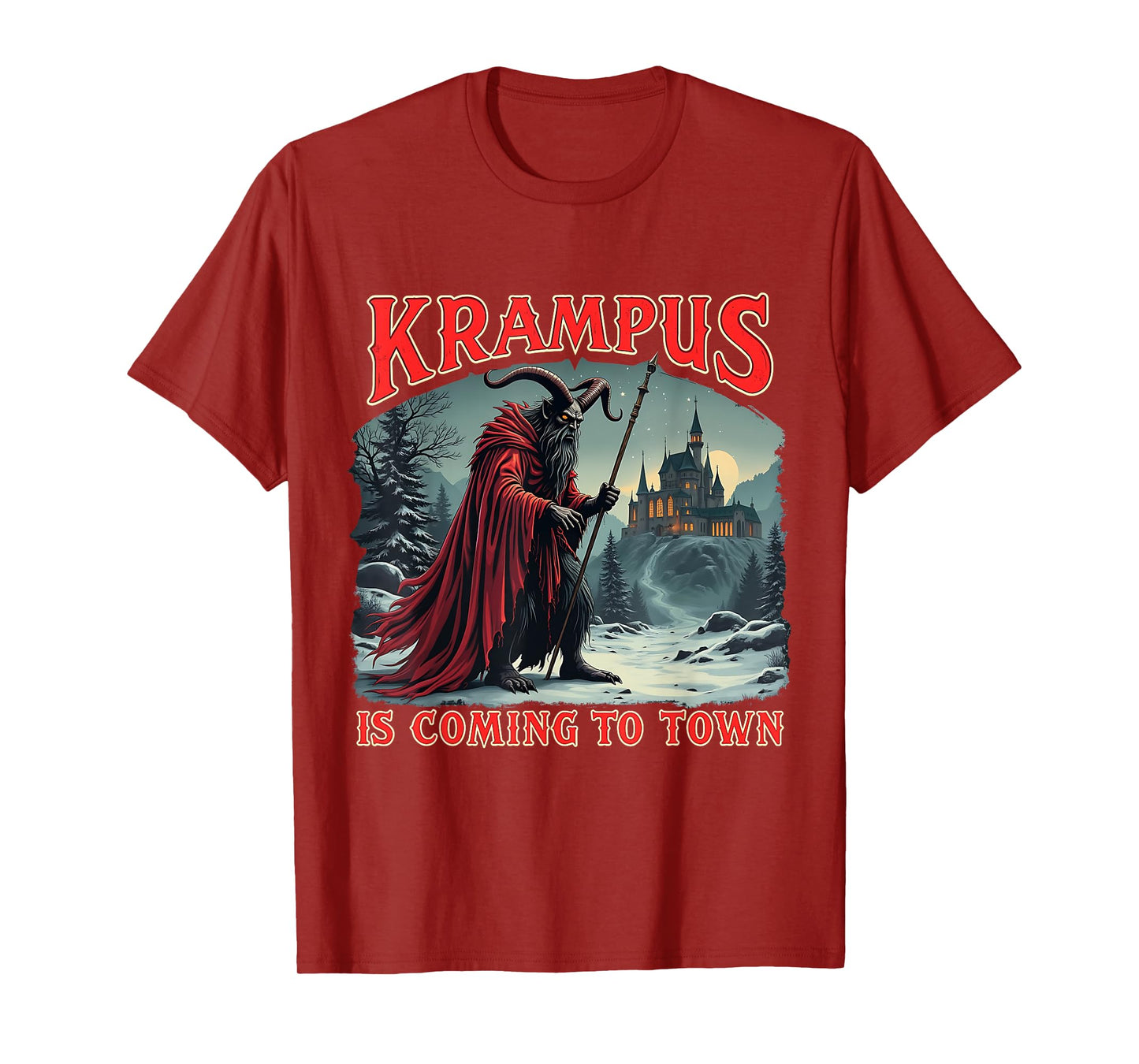 Merry Christmas Krampus Is Coming To Town Xmas Christmas Horror Costume T-Shirt