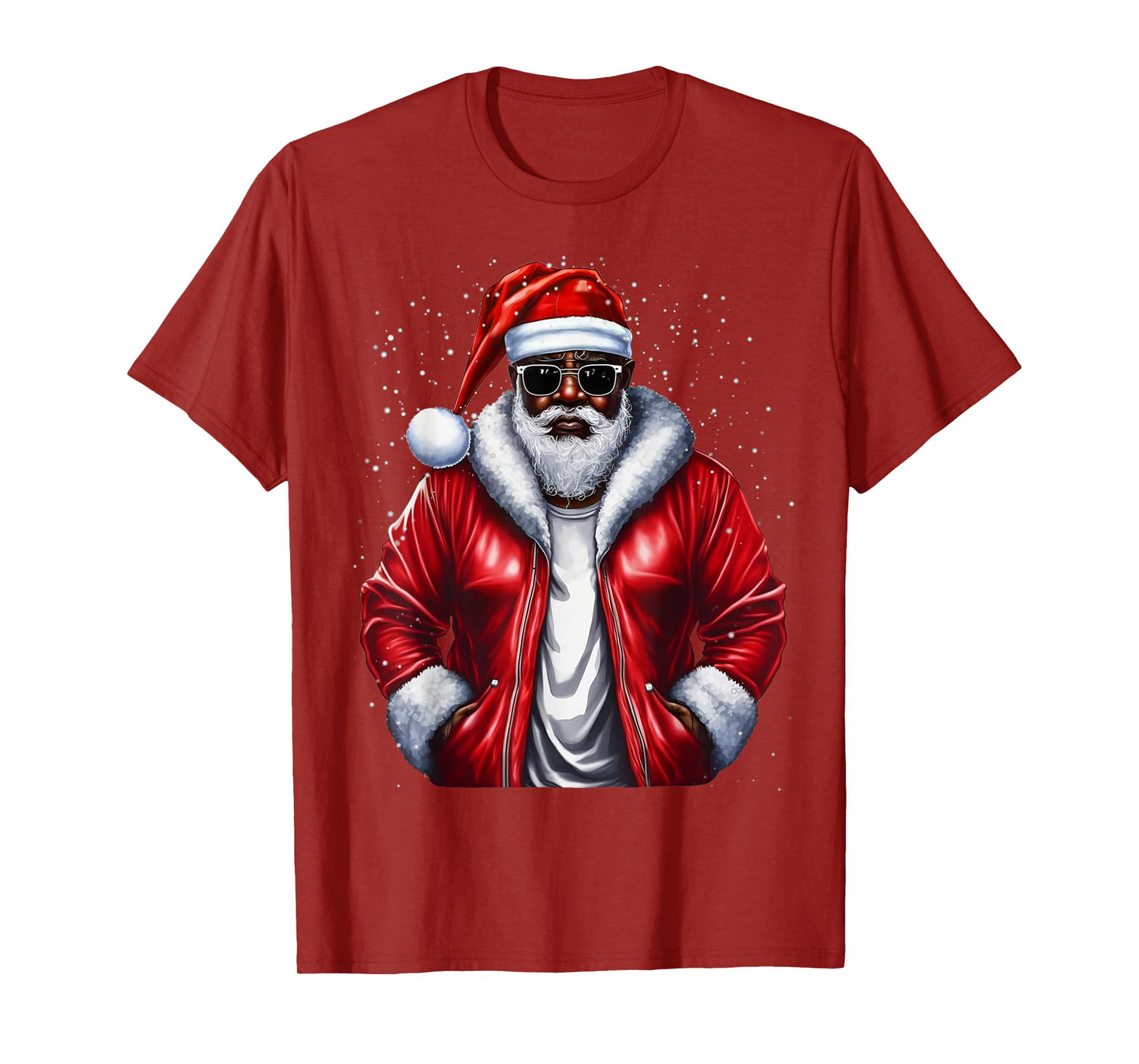 Funny Christmas Santa Claus African American Cute Xmas T-Shirt