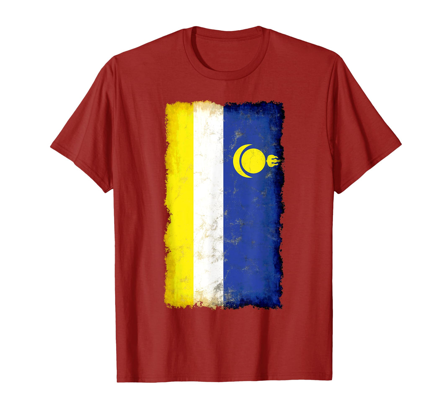 Distressed Buryatia Flag, National Pride Grunge Style T-Shirt