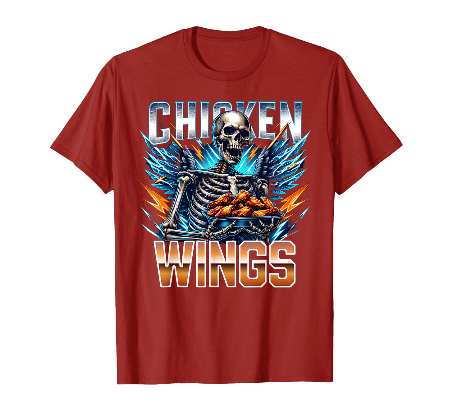 Wing Lover Bootleg Rap CDs Aesthetic Funny Chicken Skeleton T-Shirt