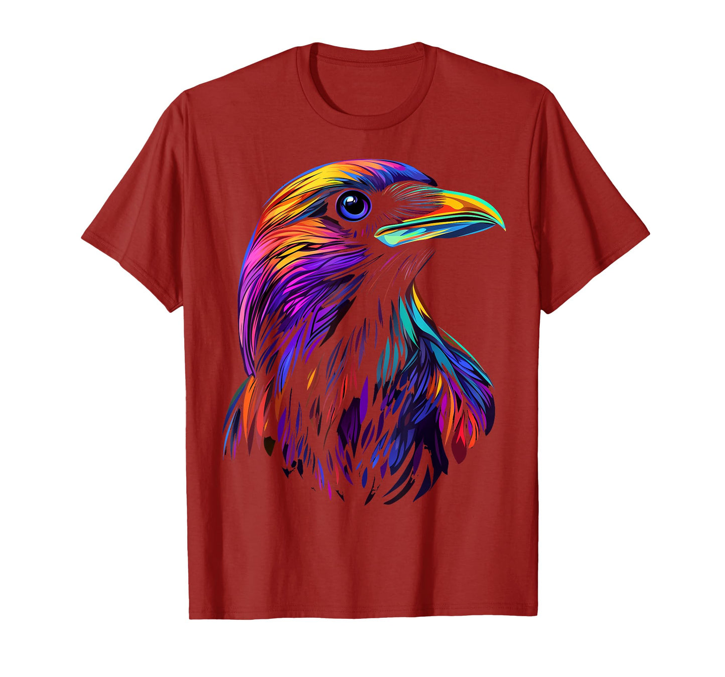 Colorful Crow Face Cute Birds Animal Lover Men Women Black T-Shirt