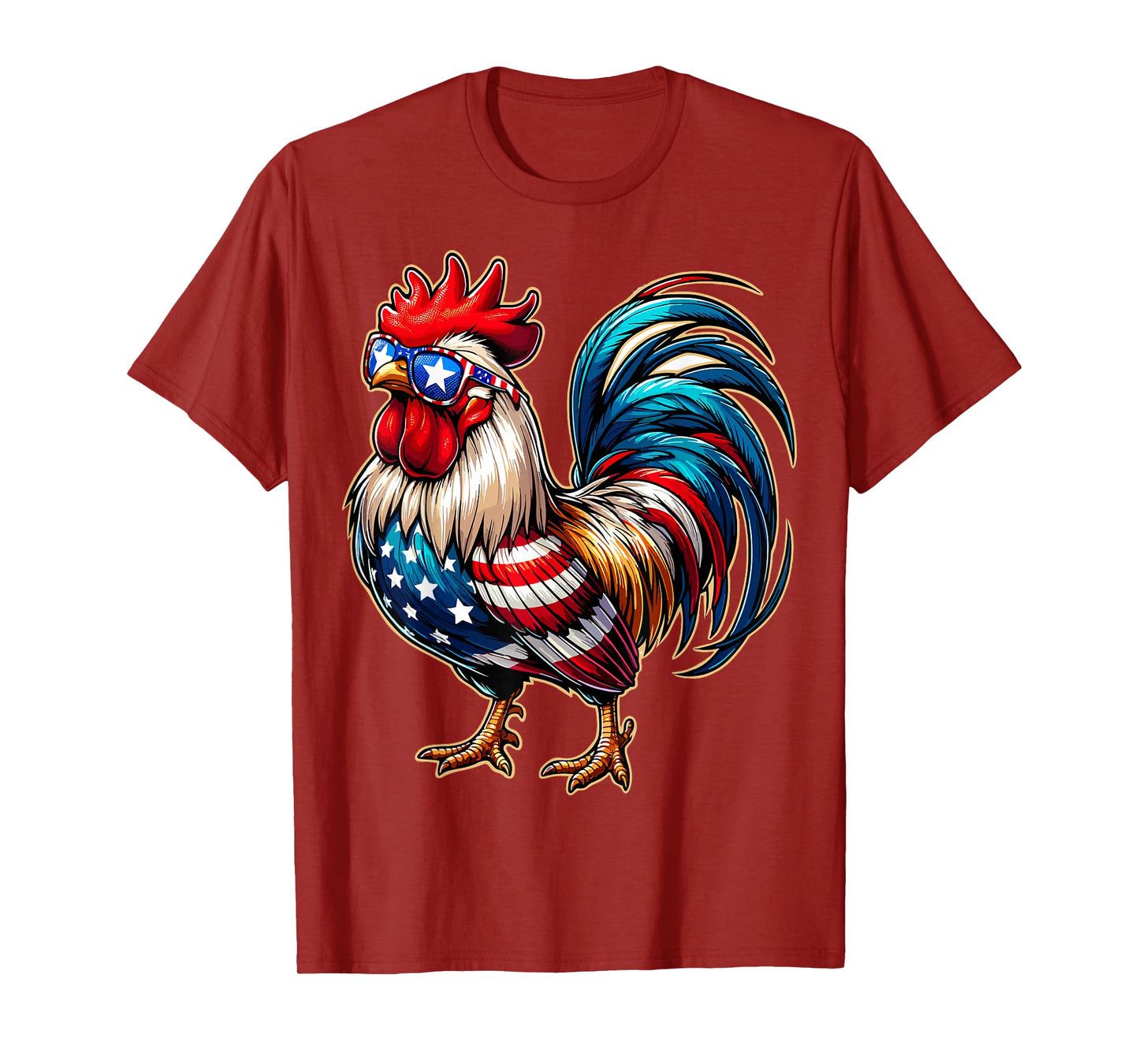 Chicken USA Flag Patriotic Chicken Lover 4th of July T-Shirt