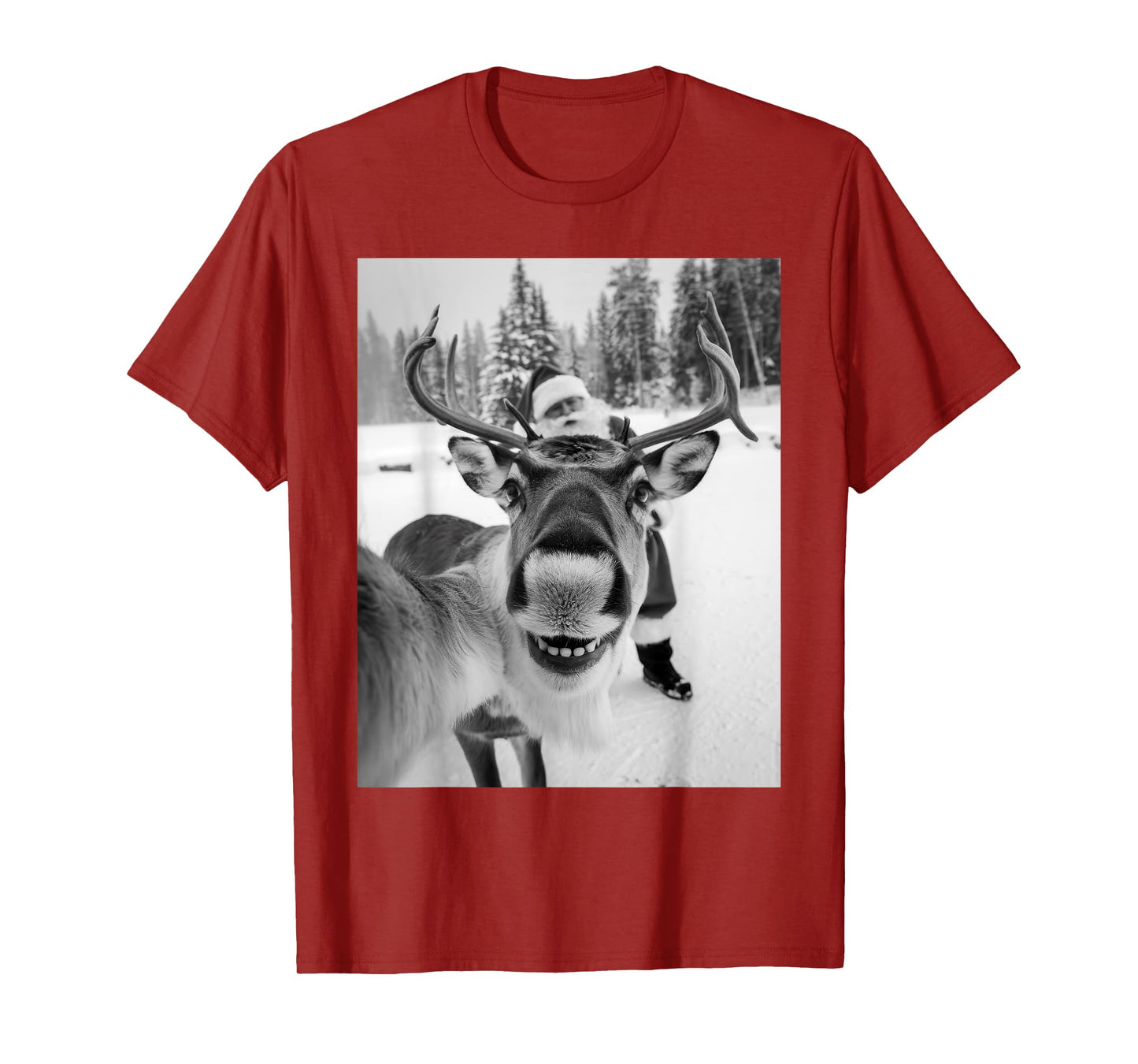 Reindeer Selfie Christmas Party Selfie Funny Reindeer Xmas T-Shirt