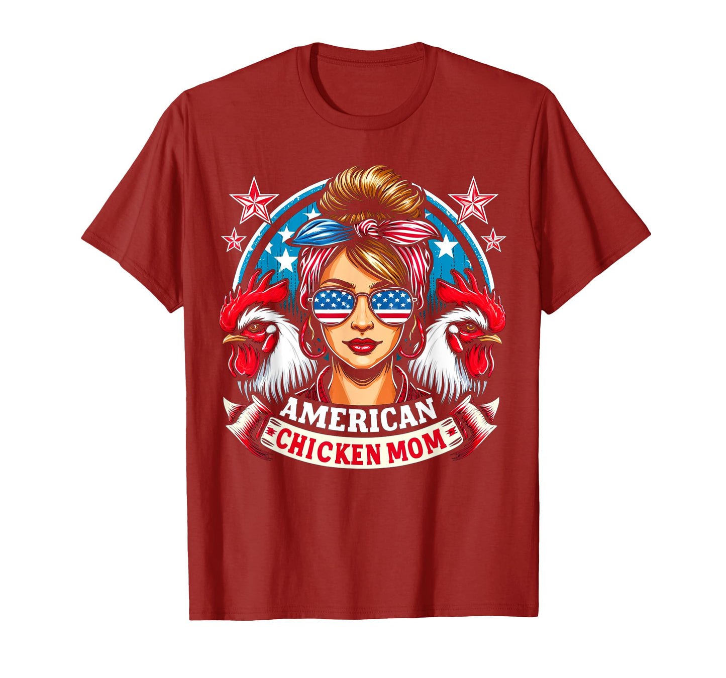 Patriotic America Chicken Mom 4th of July USA Chicken Lover T-Shirt for Women Kids Men